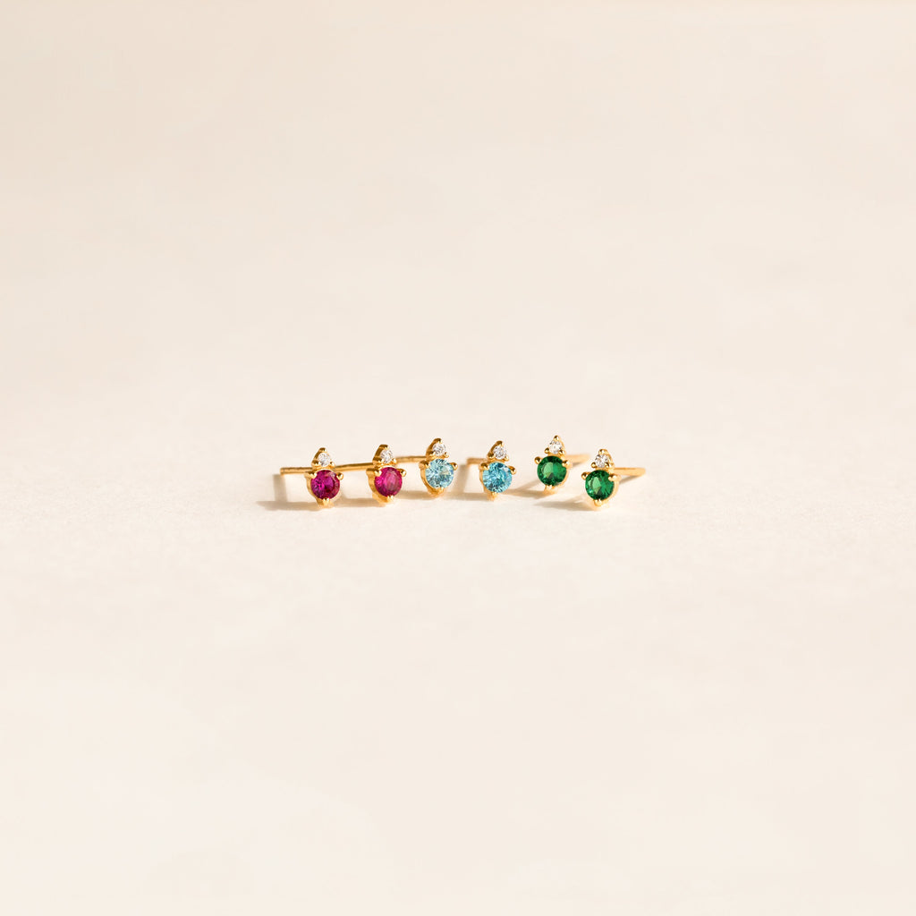 Raindrop Birthstone Studs