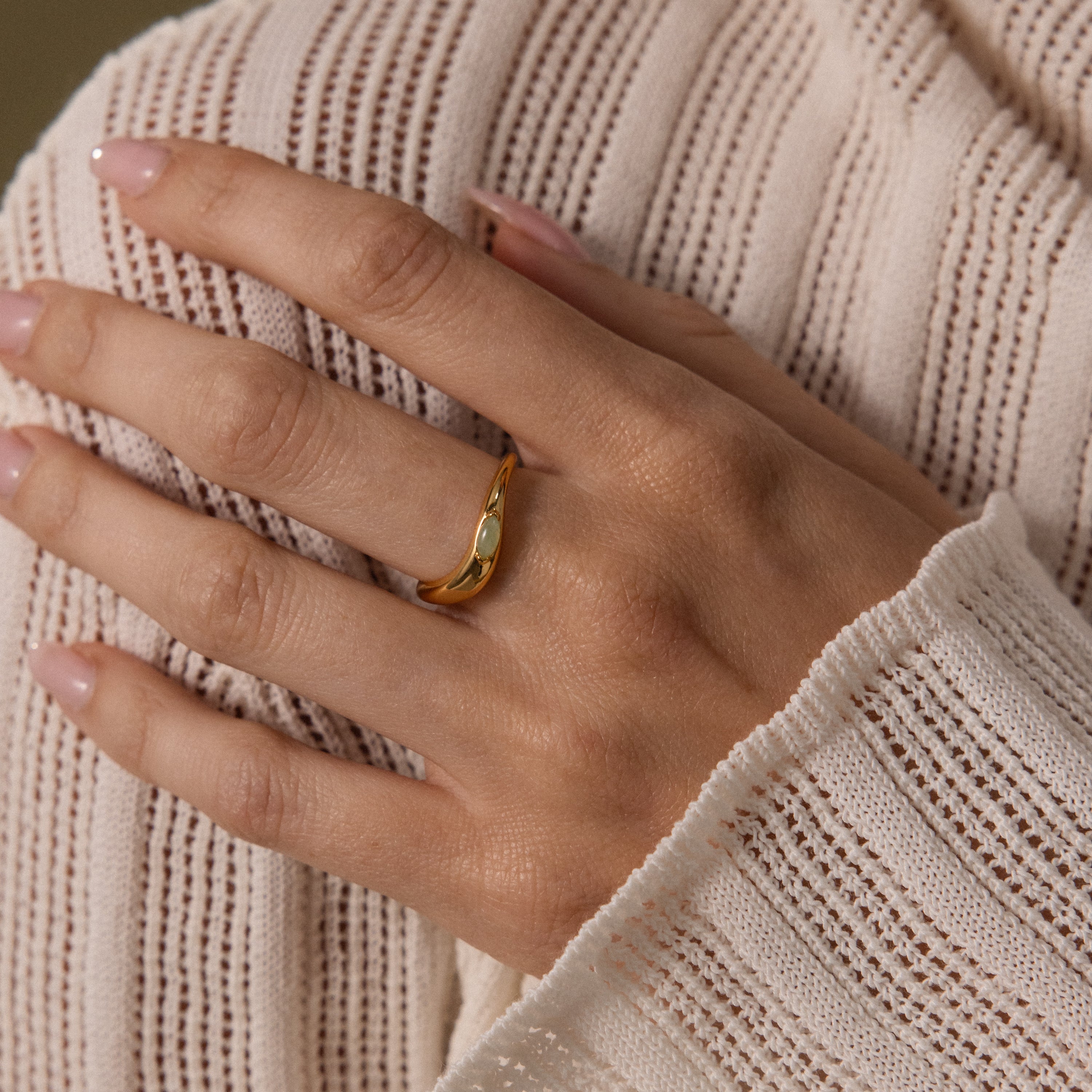 Zen Jade Curve Ring