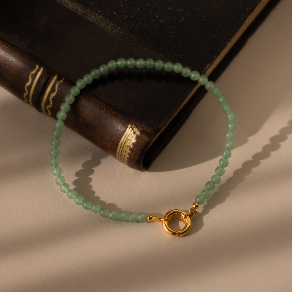 Beaded Jade Charm Bracelet
