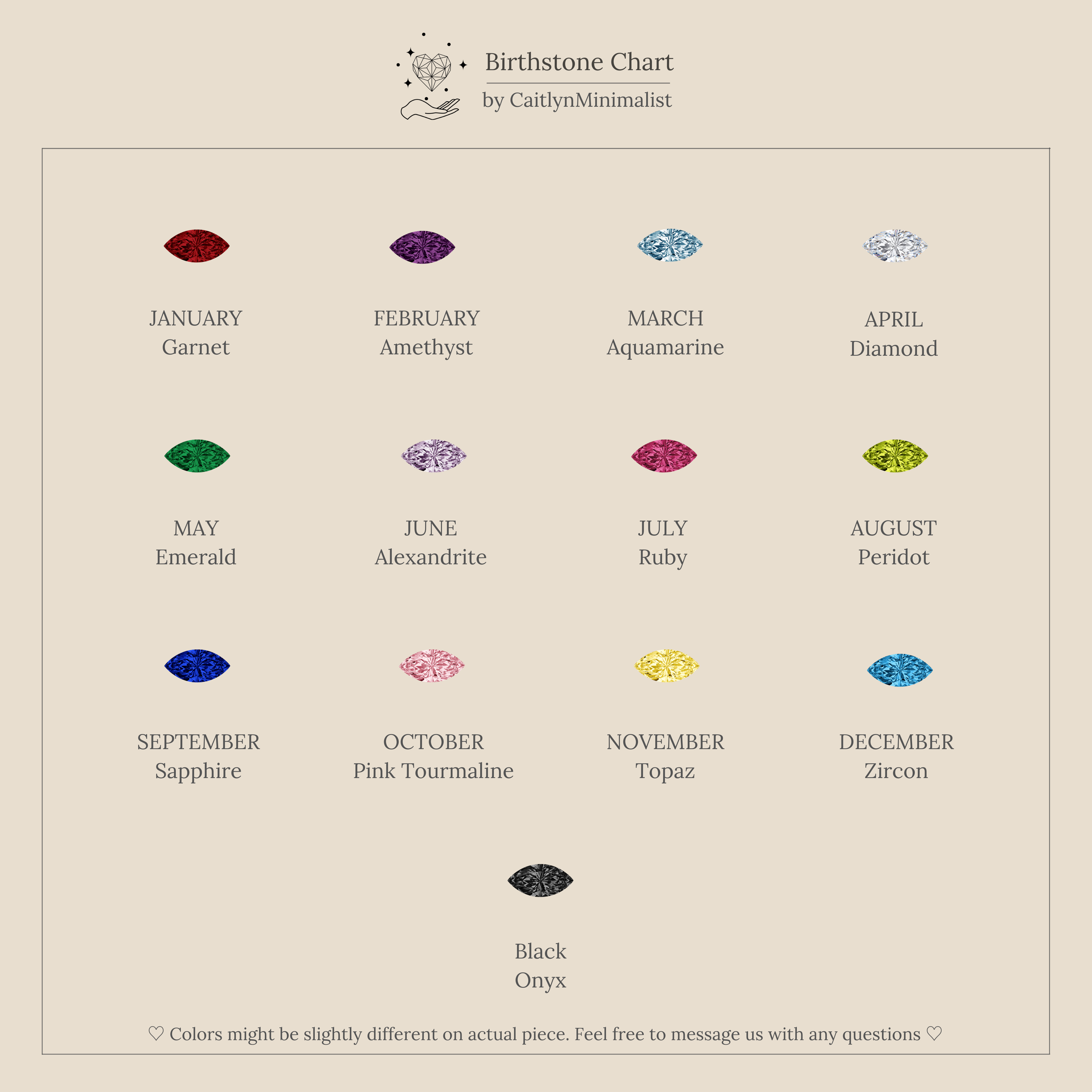 Space Marquise Birthstone Ring