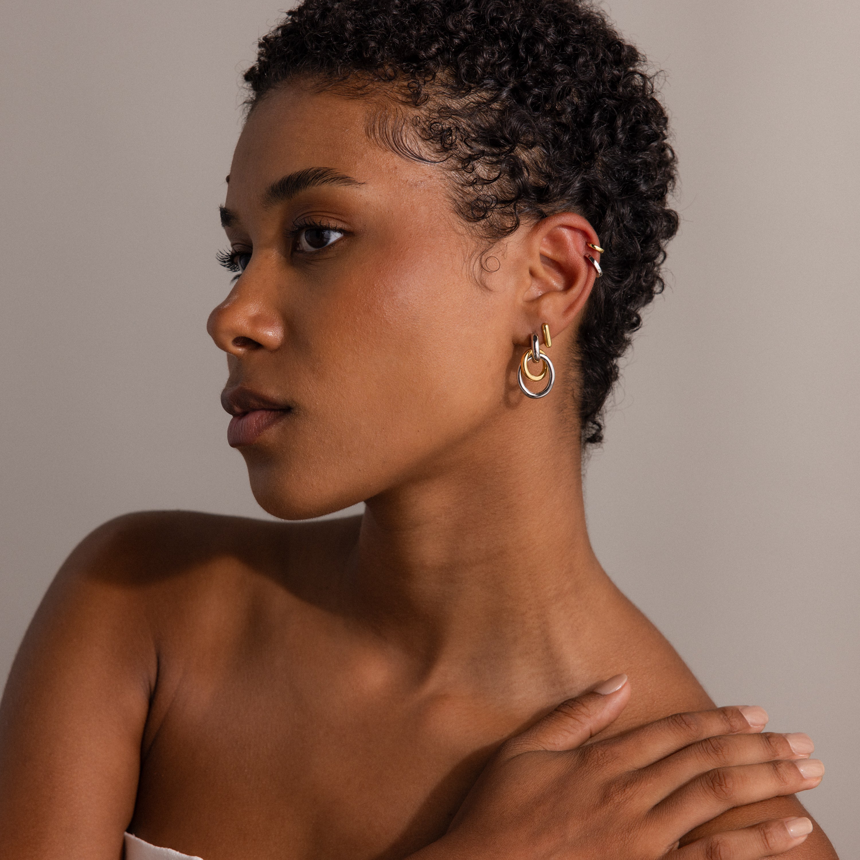 Mixed Metal Linked Earrings