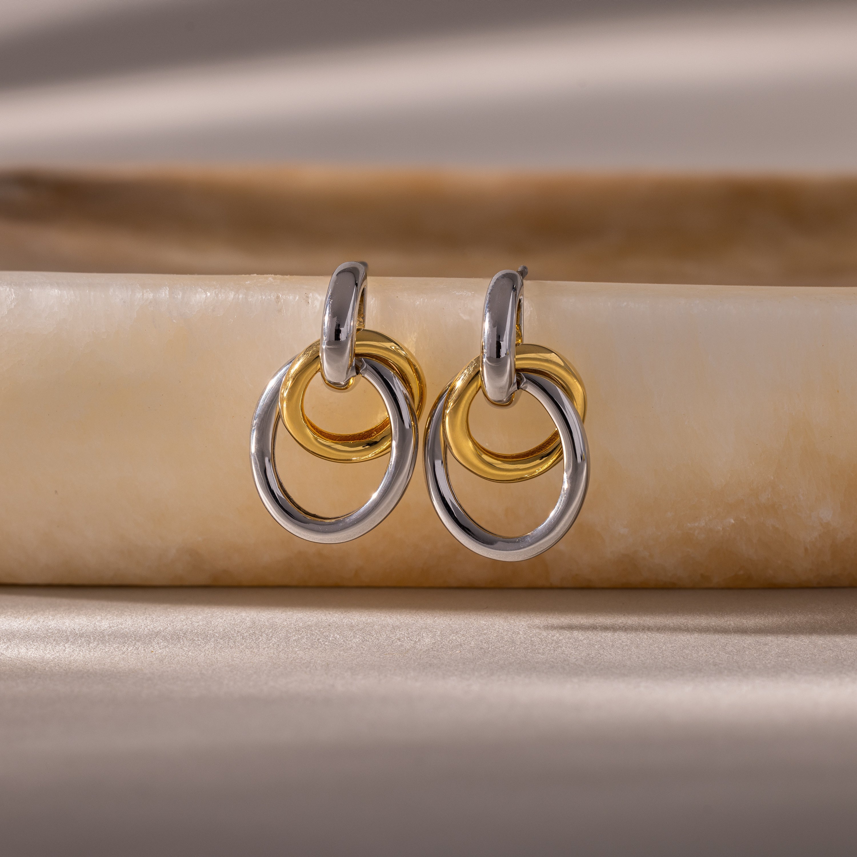 Mixed Metal Linked Earrings