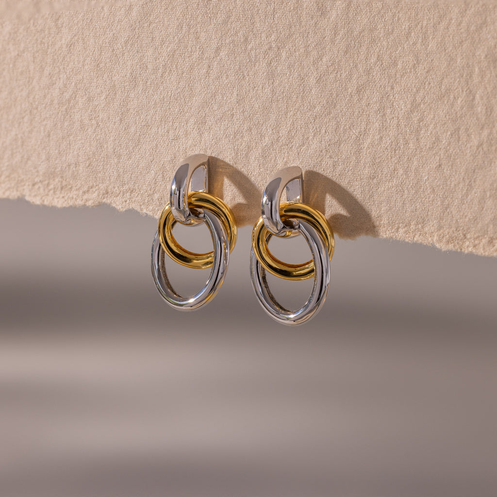 Mixed Metal Linked Earrings