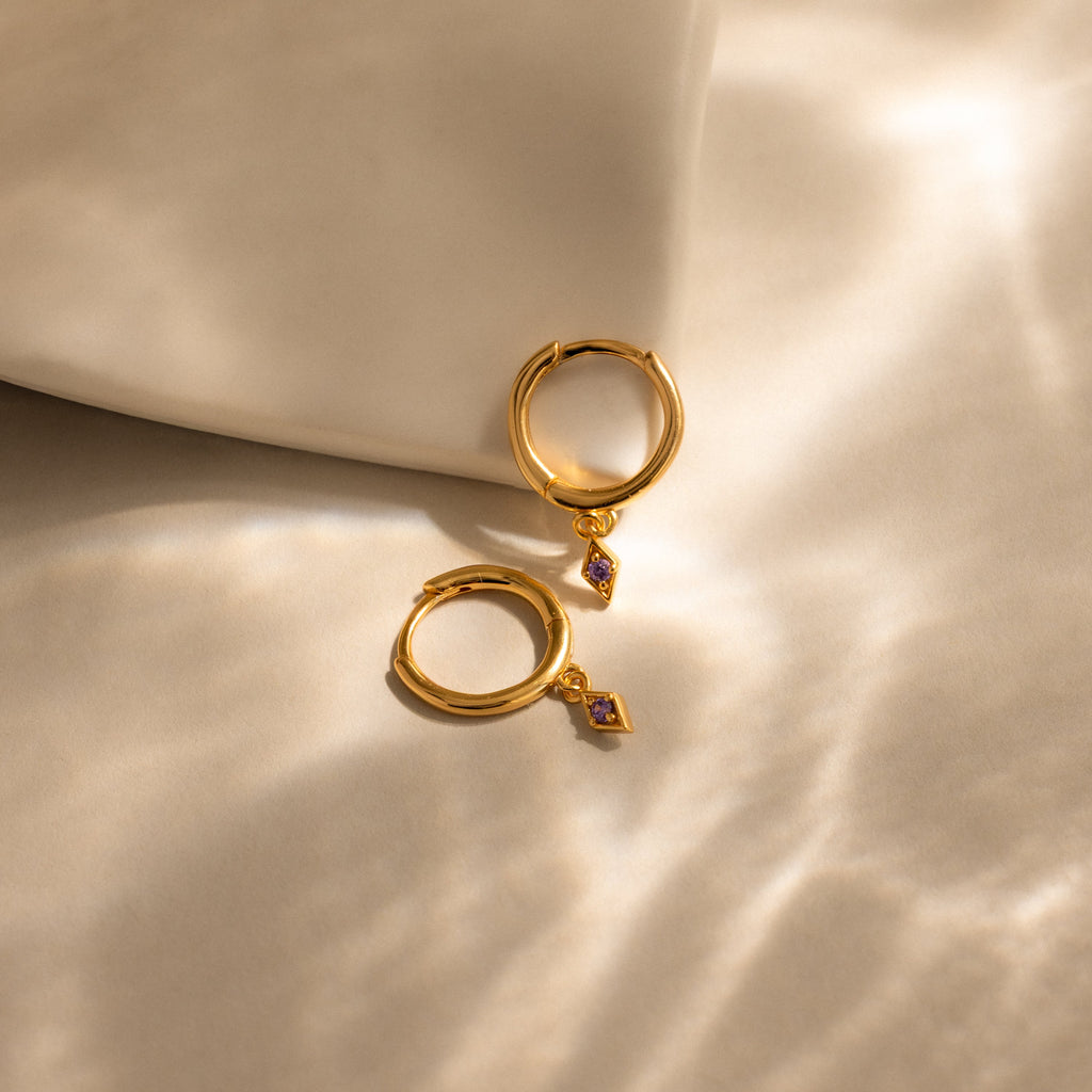 Ericka Birthstone Huggies