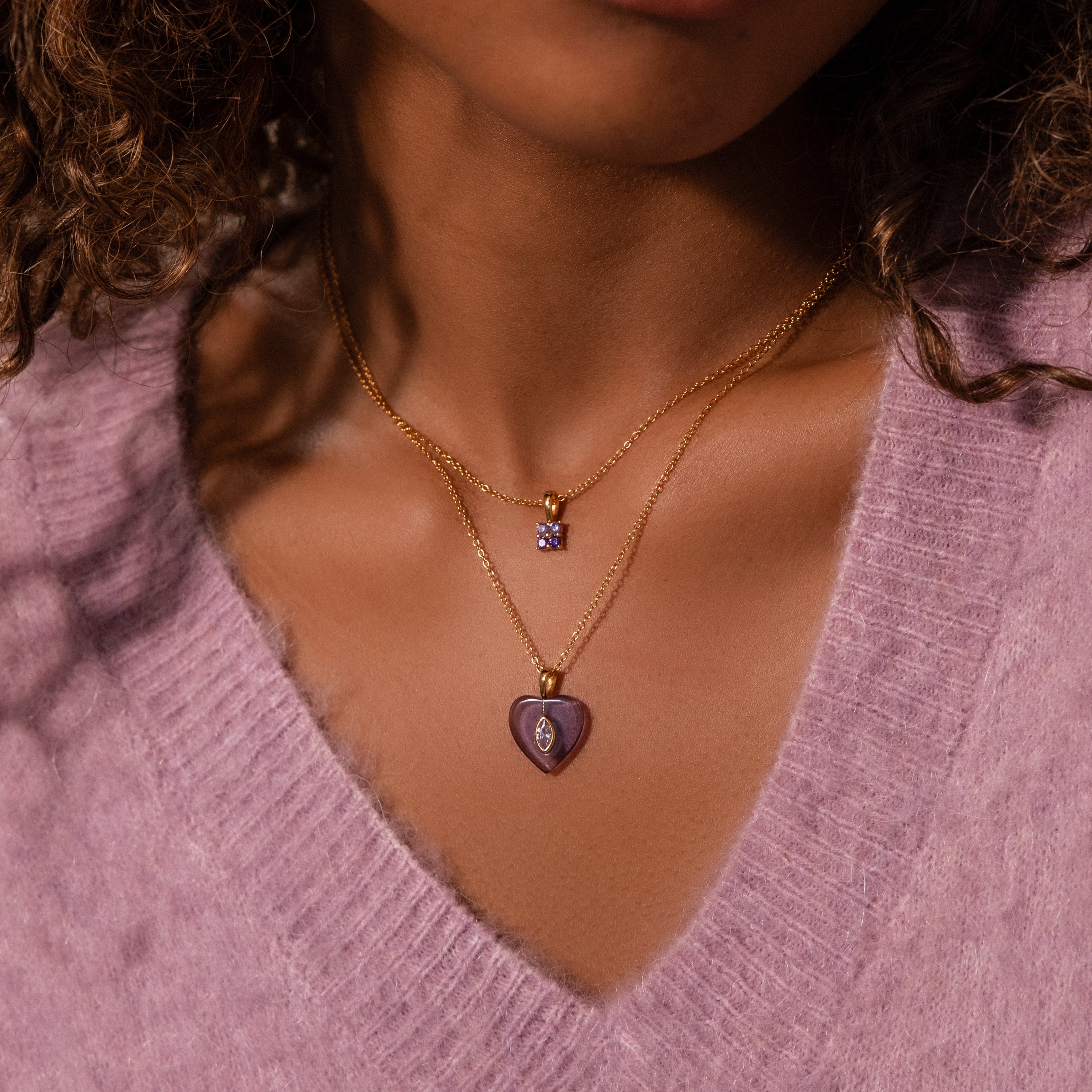 Ombre Birthstone Flower Necklace