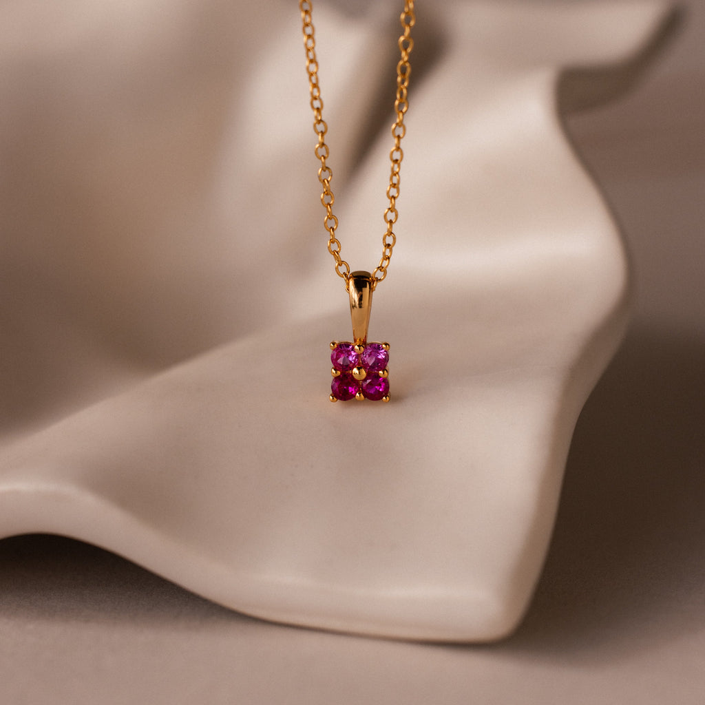 Ombre Birthstone Flower Necklace