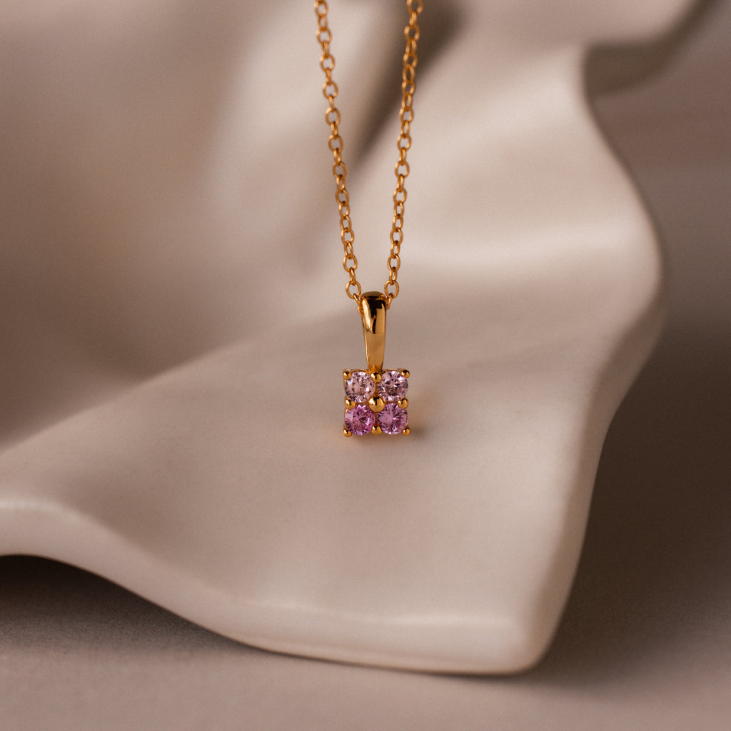 Ombre Birthstone Flower Necklace