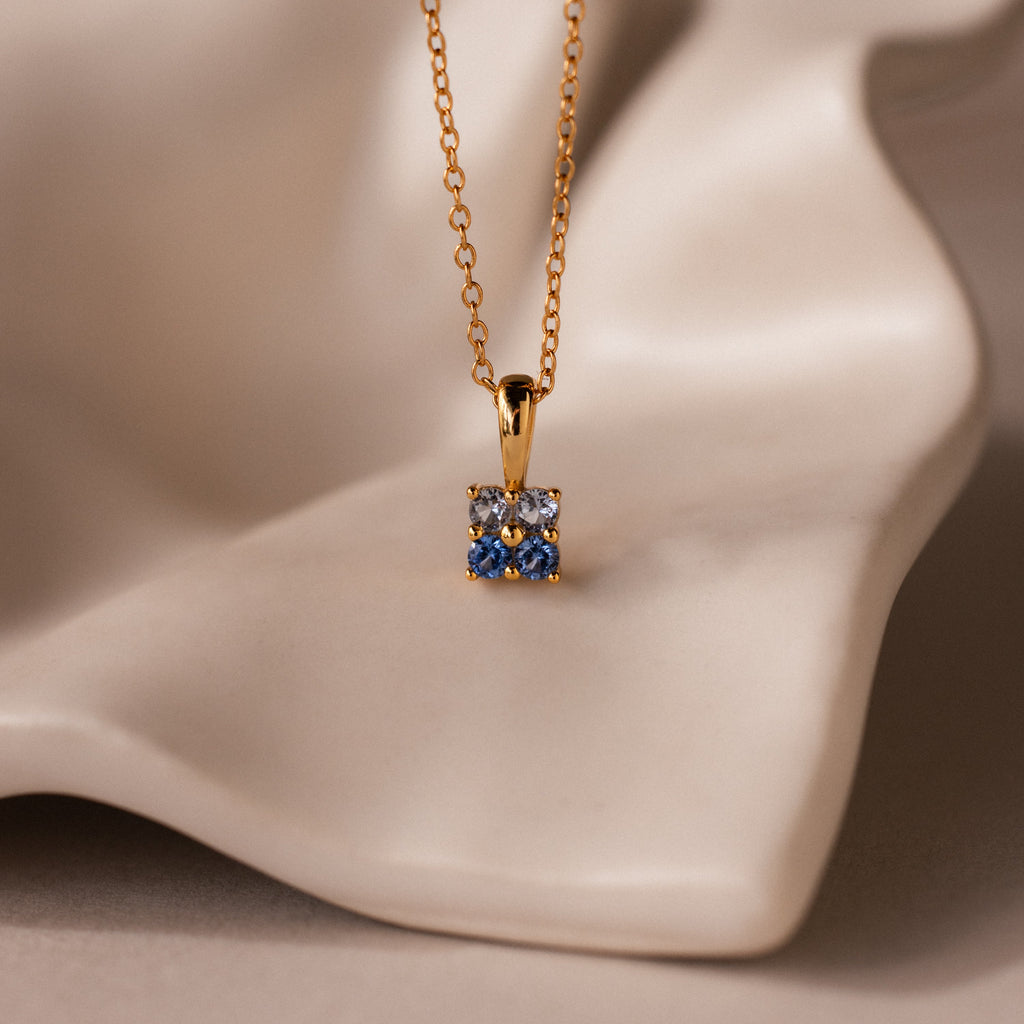 Ombre Birthstone Flower Necklace