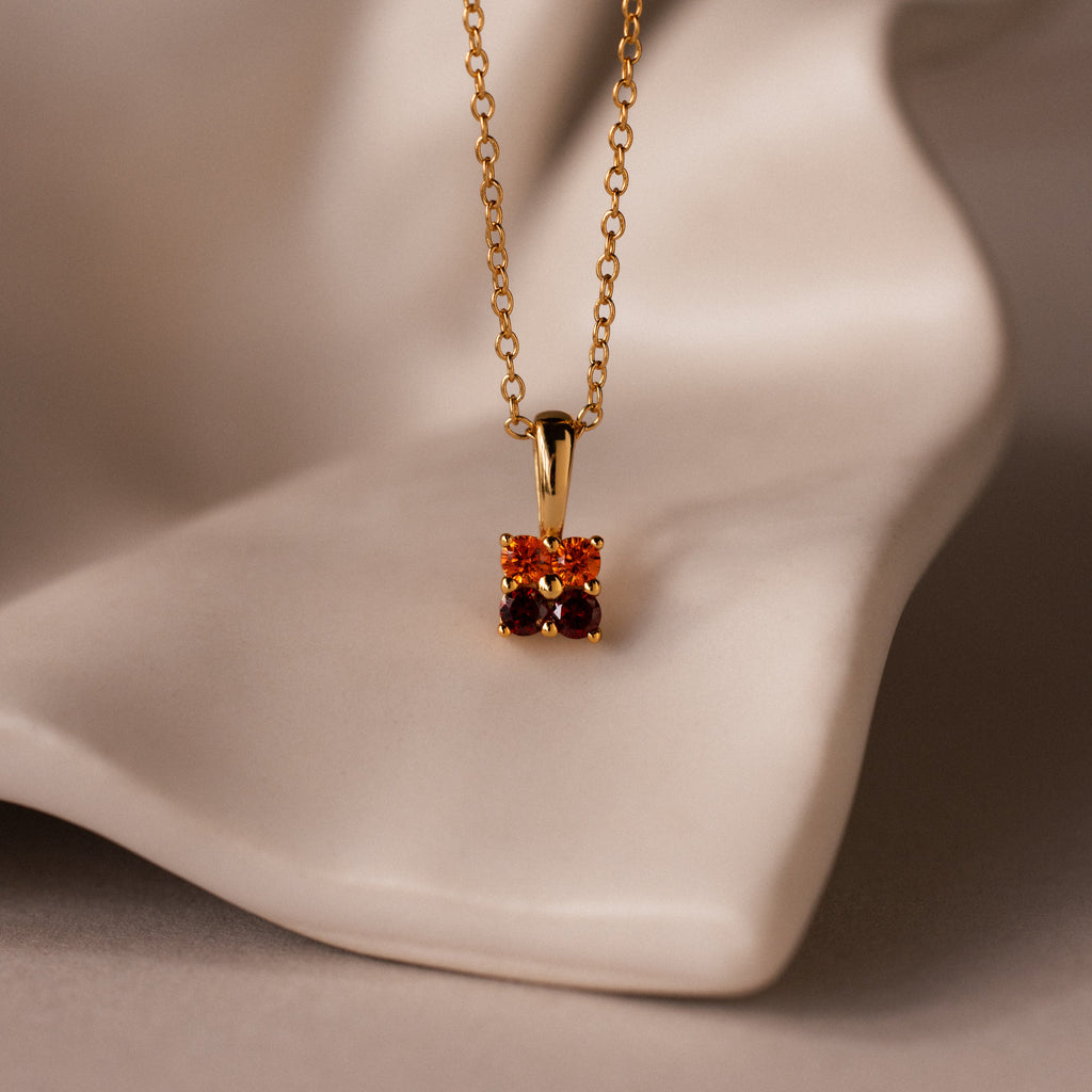 Ombre Birthstone Flower Necklace