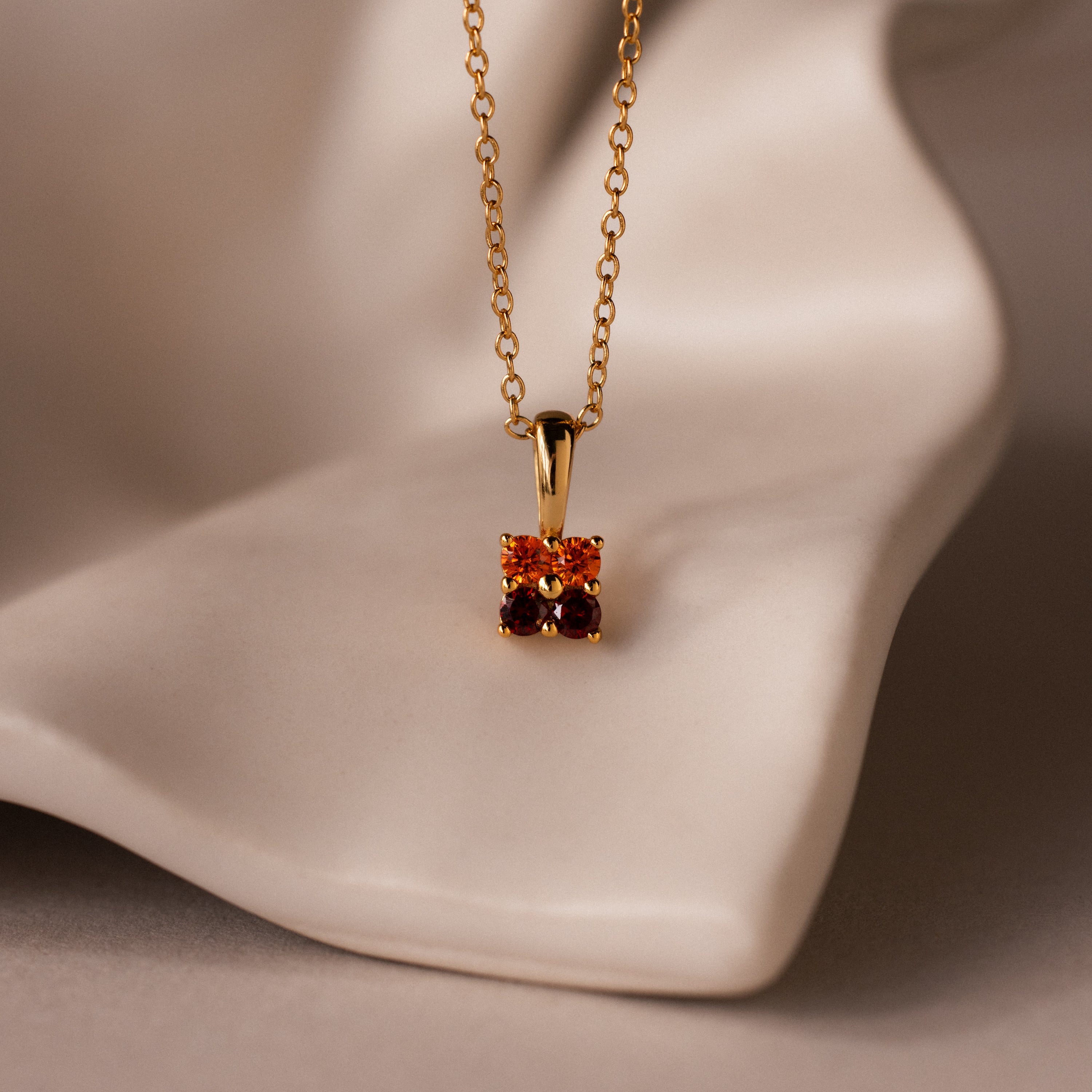 Ombre Birthstone Flower Necklace