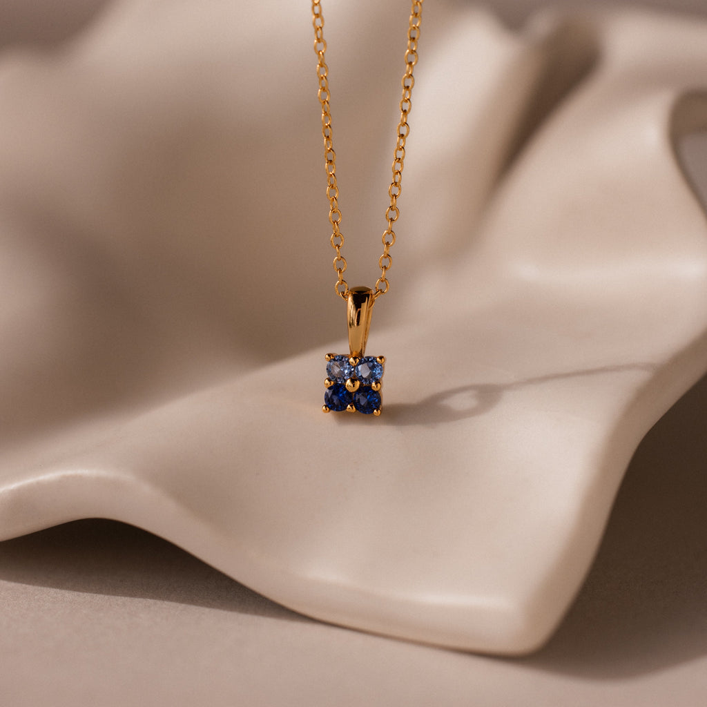 Ombre Birthstone Flower Necklace