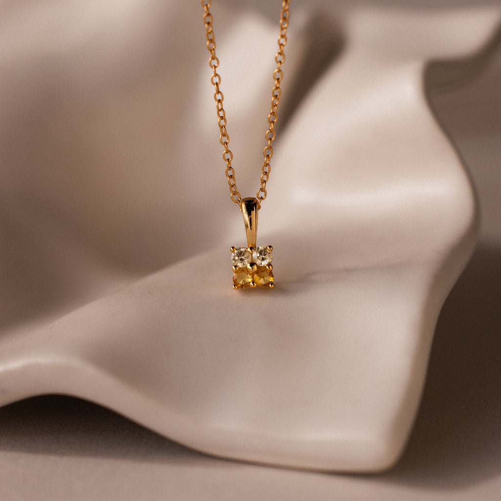 Ombre Birthstone Flower Necklace