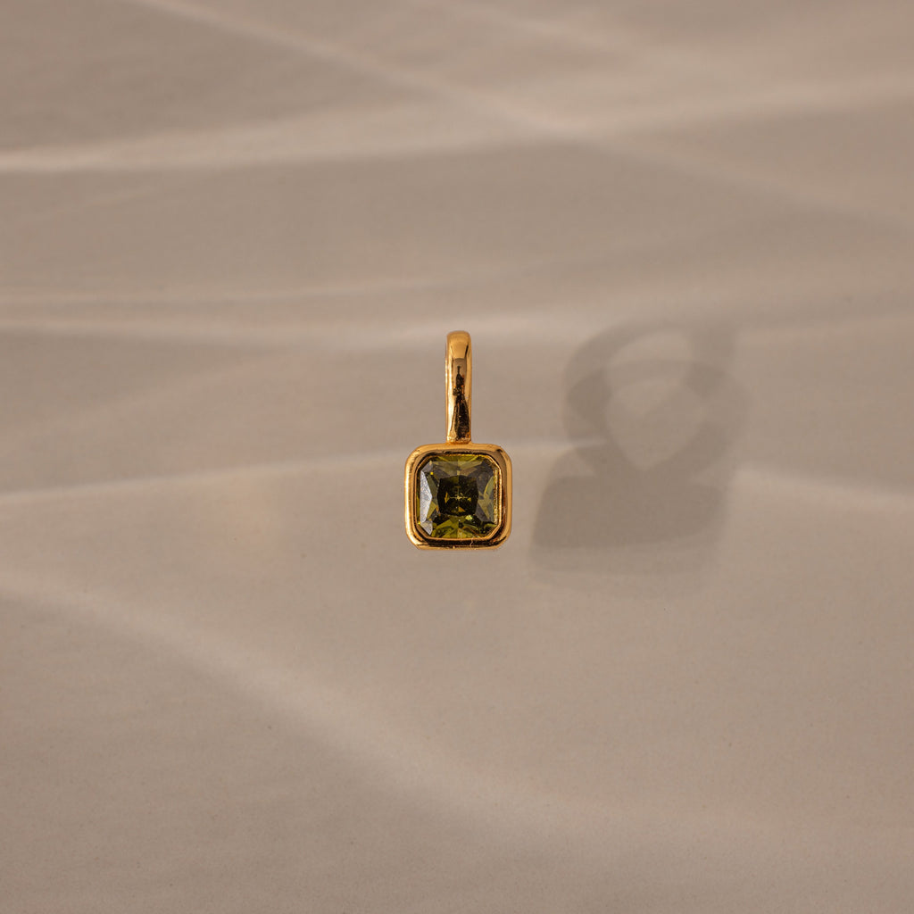 Square Bezel Birthstone Charm