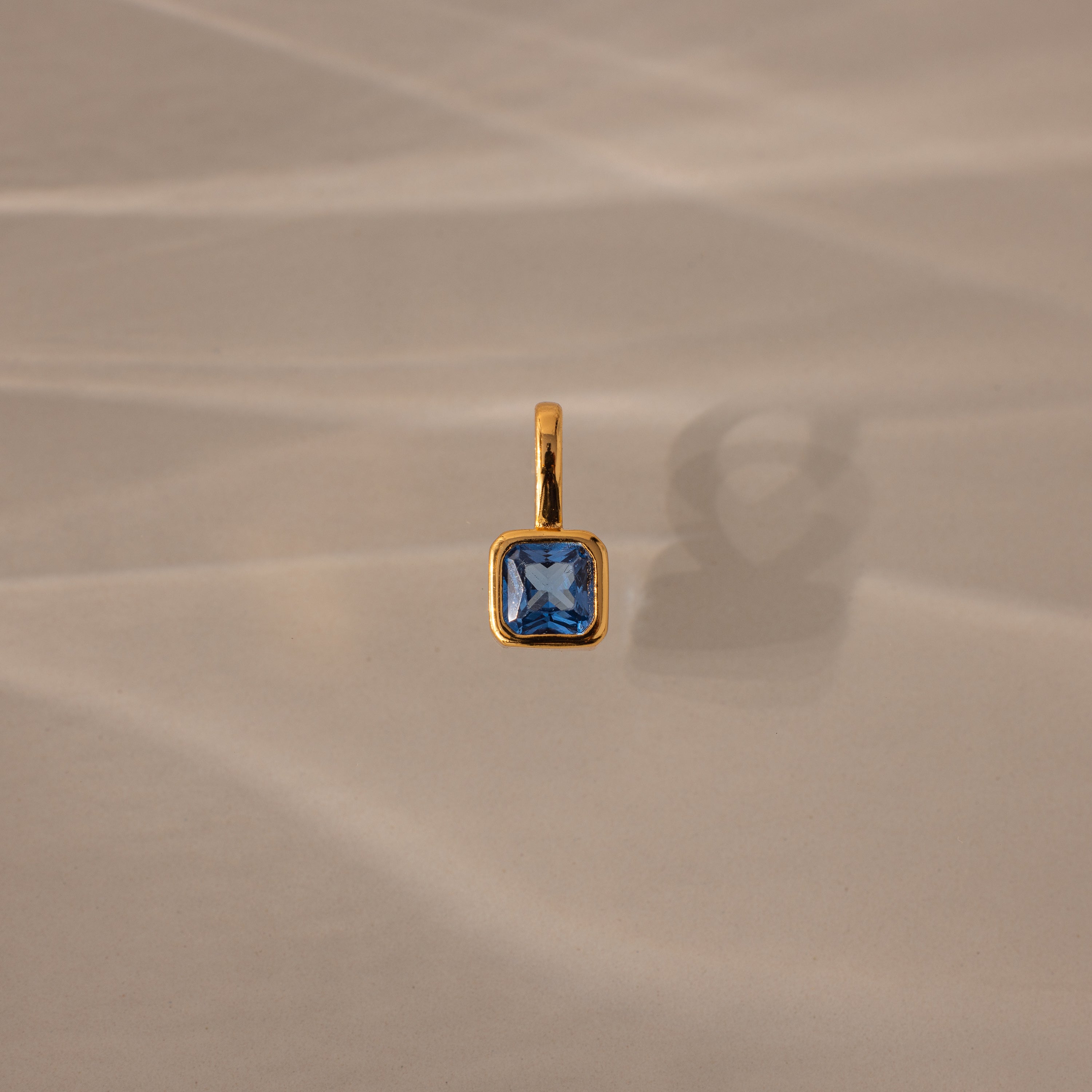 Square Bezel Birthstone Charm