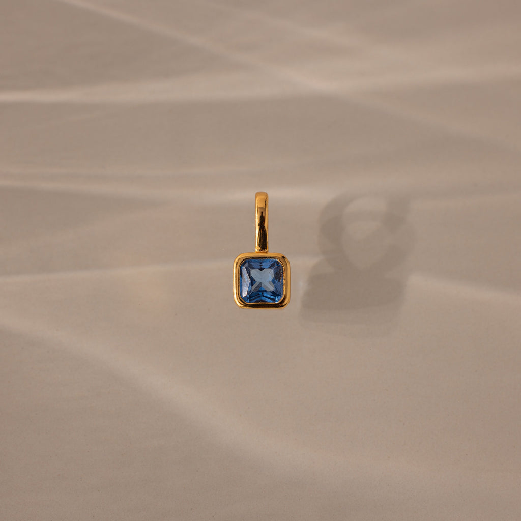 Square Bezel Birthstone Charm