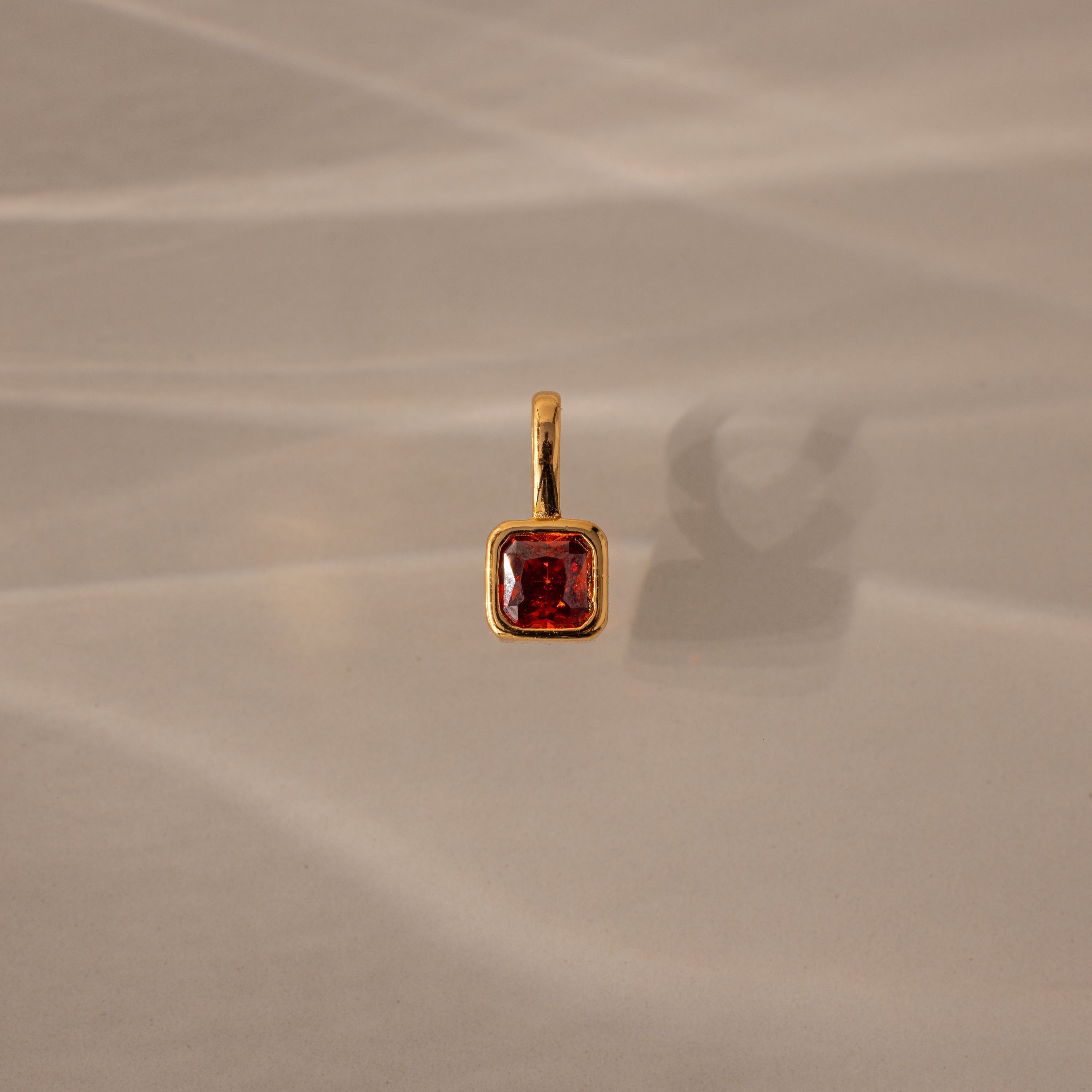 Square Bezel Birthstone Charm