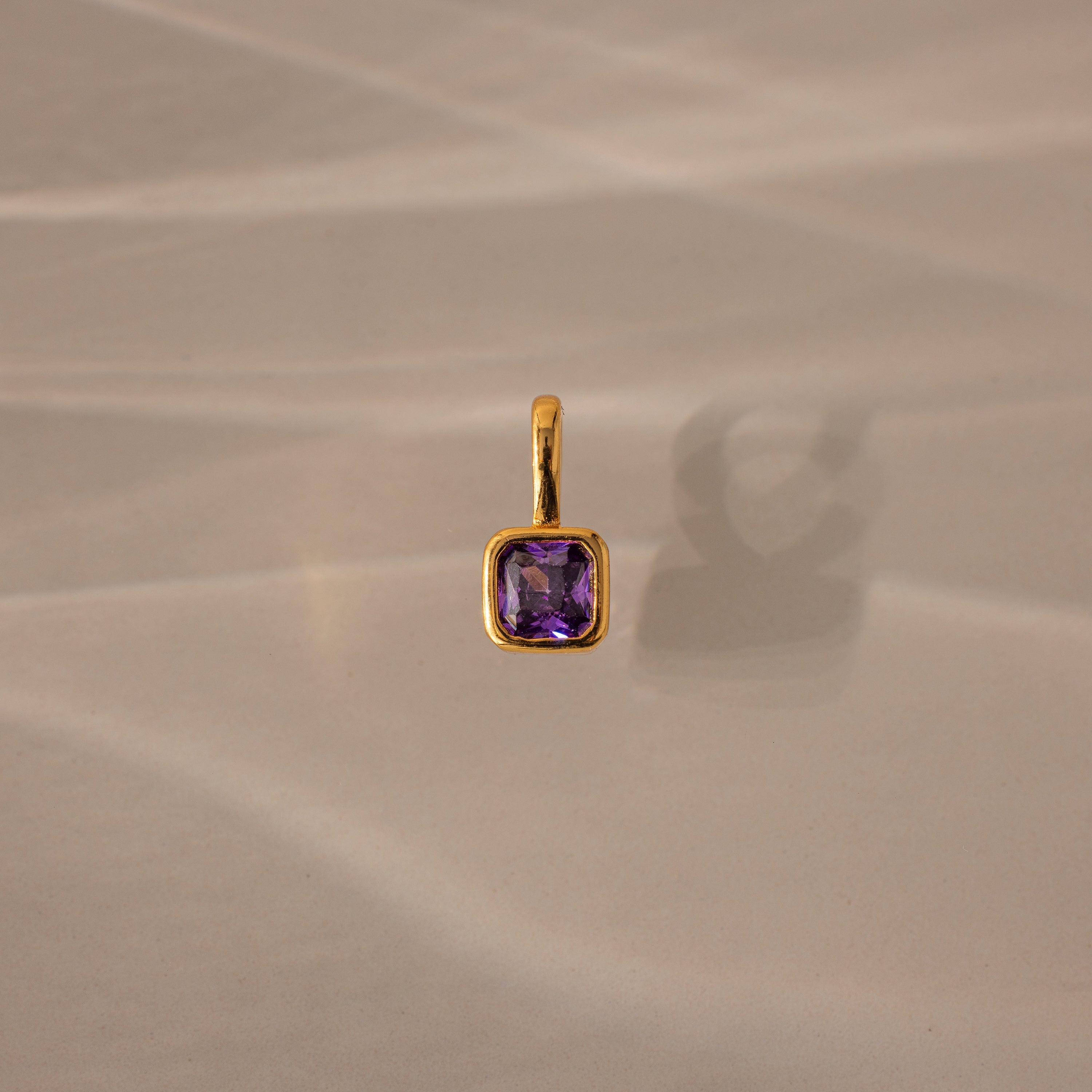 Square Bezel Birthstone Charm