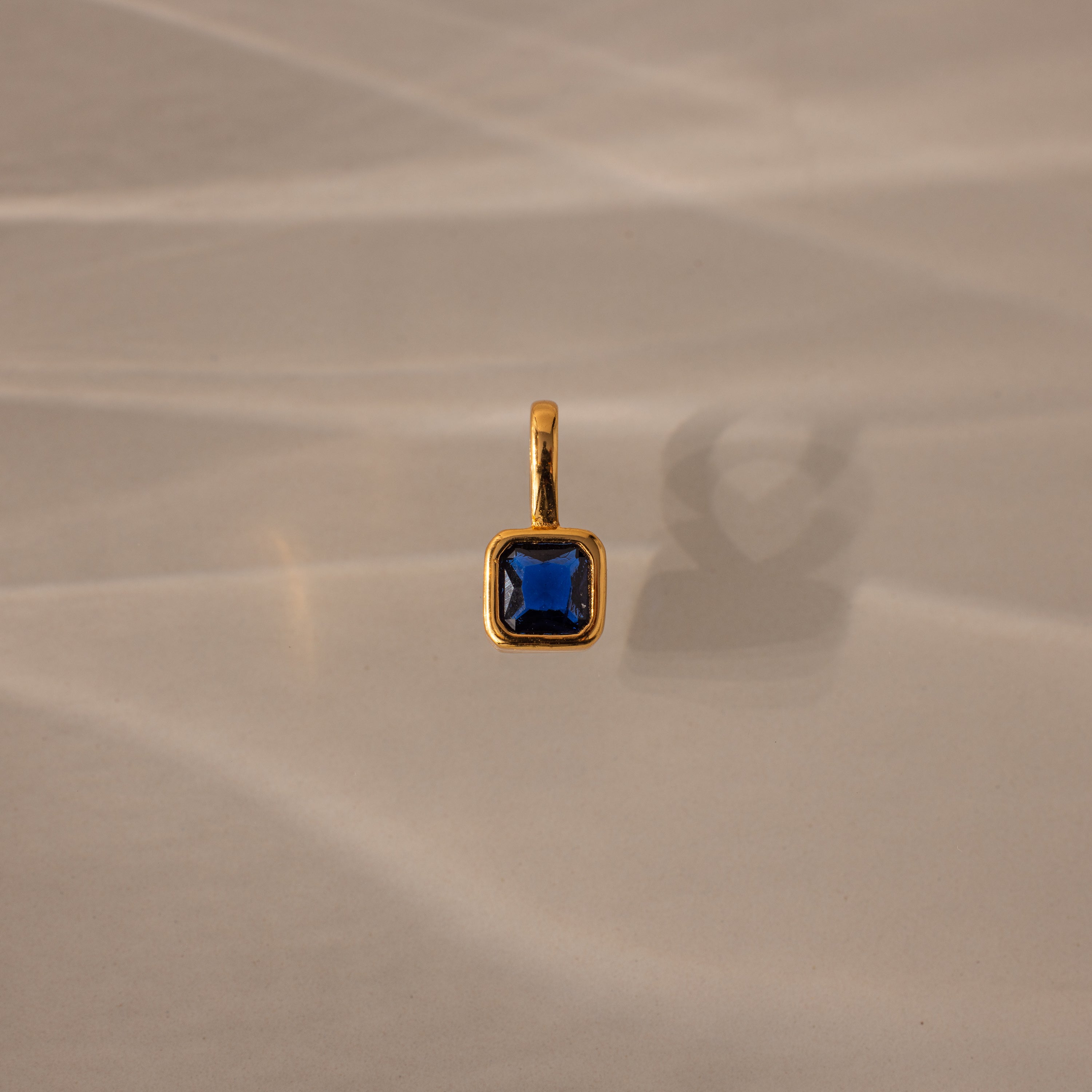 Square Bezel Birthstone Charm