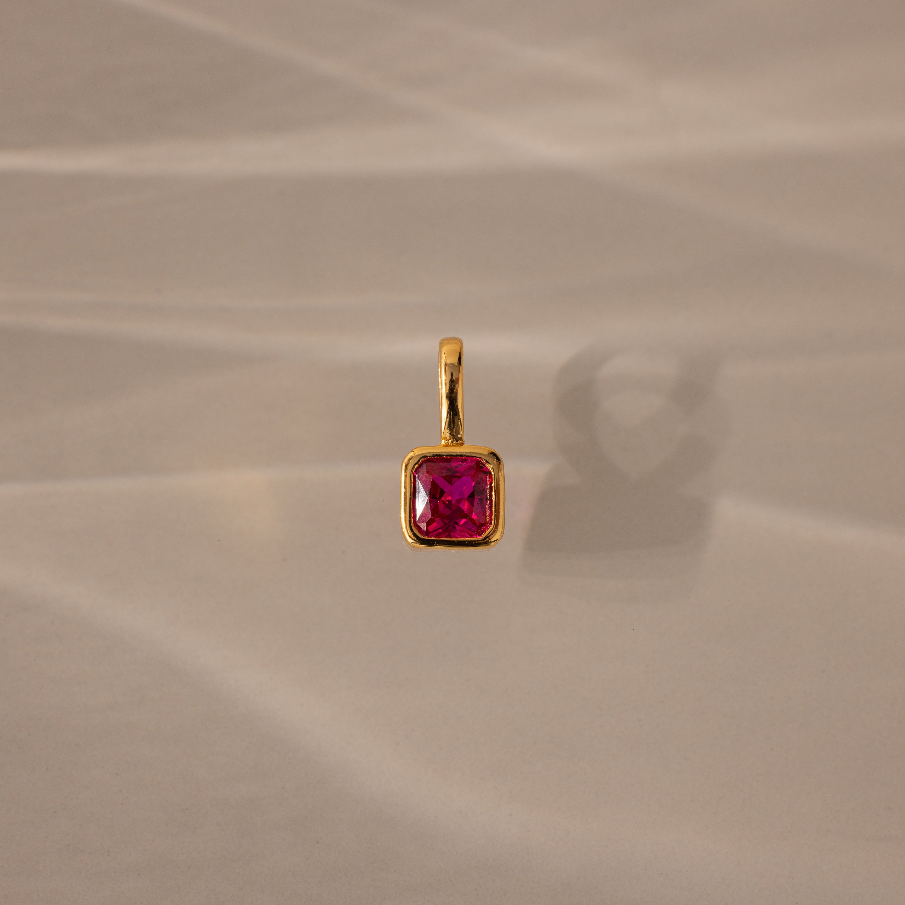 Square Bezel Birthstone Charm