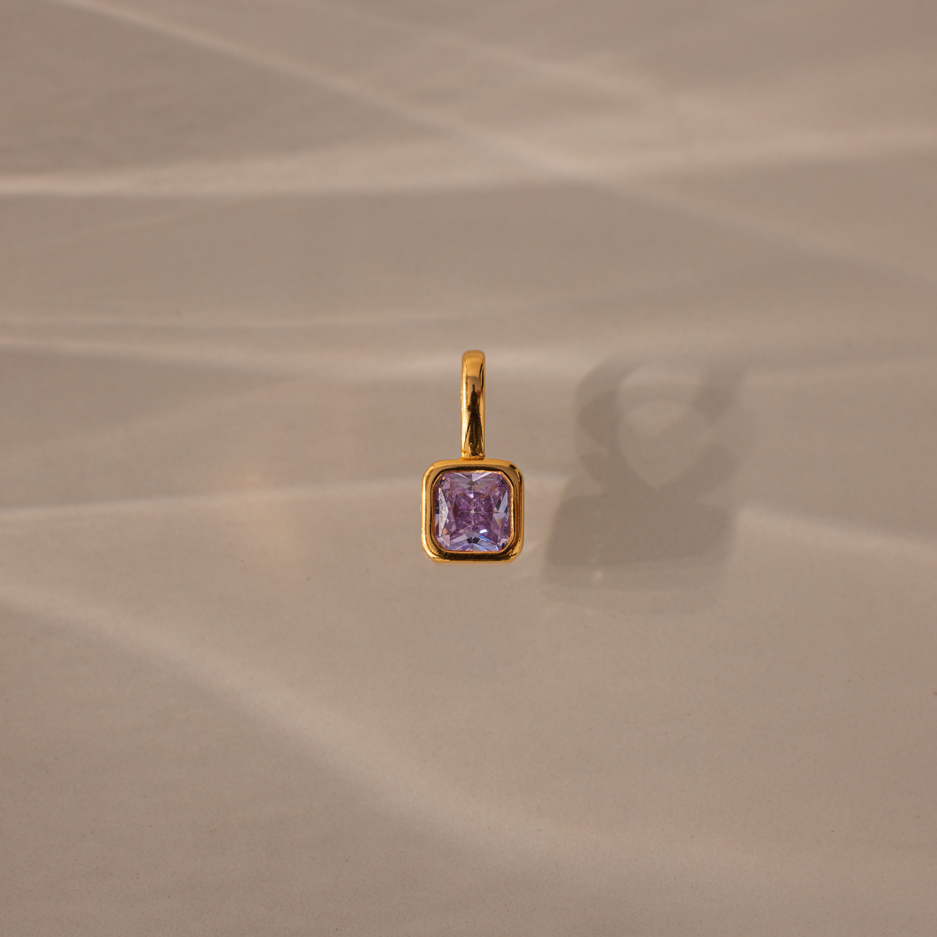 Square Bezel Birthstone Charm