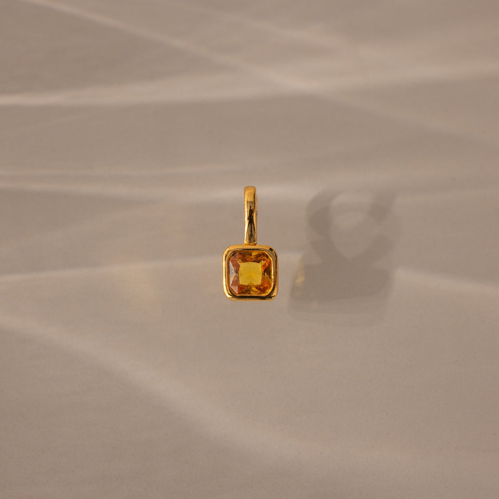 Square Bezel Birthstone Charm