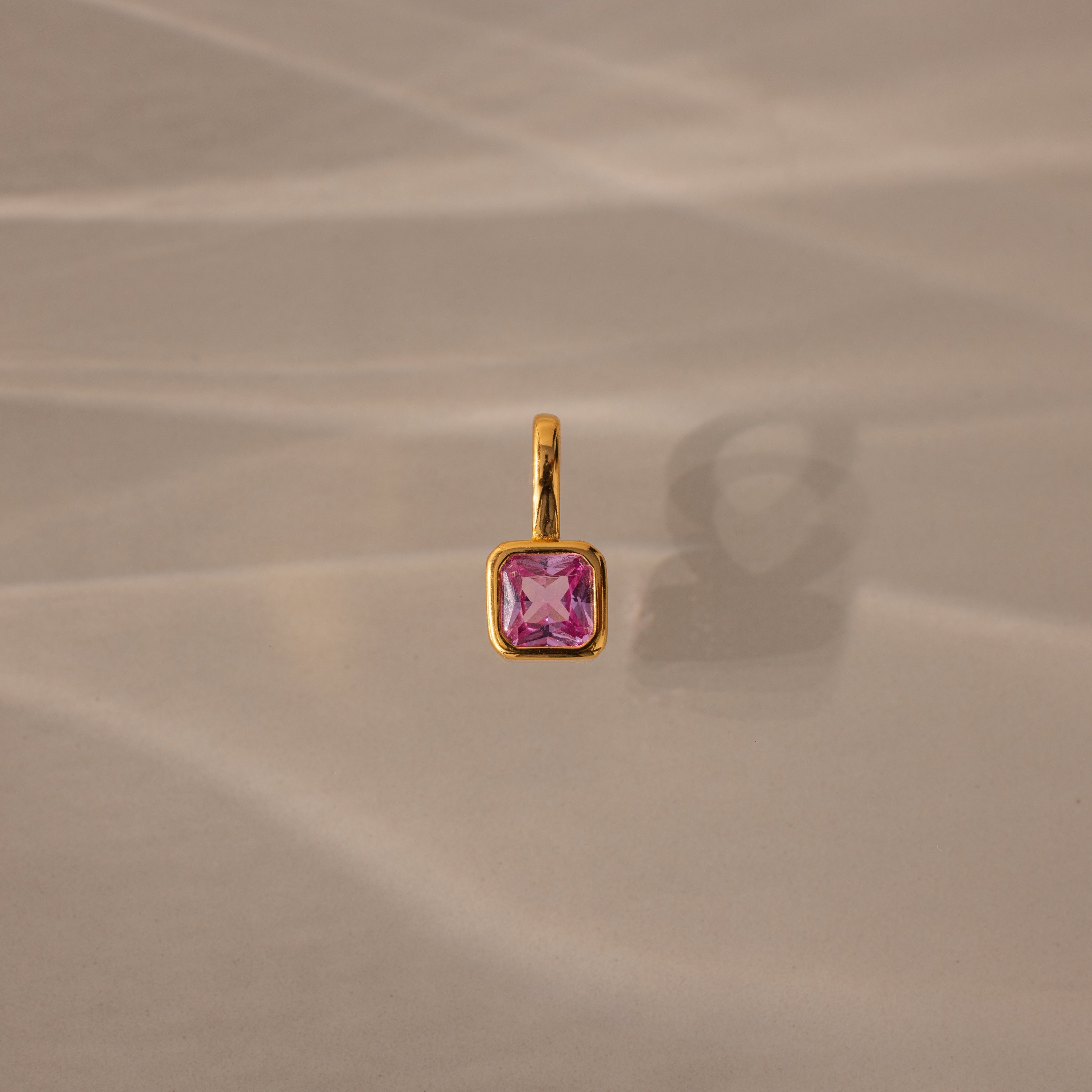 Square Bezel Birthstone Charm