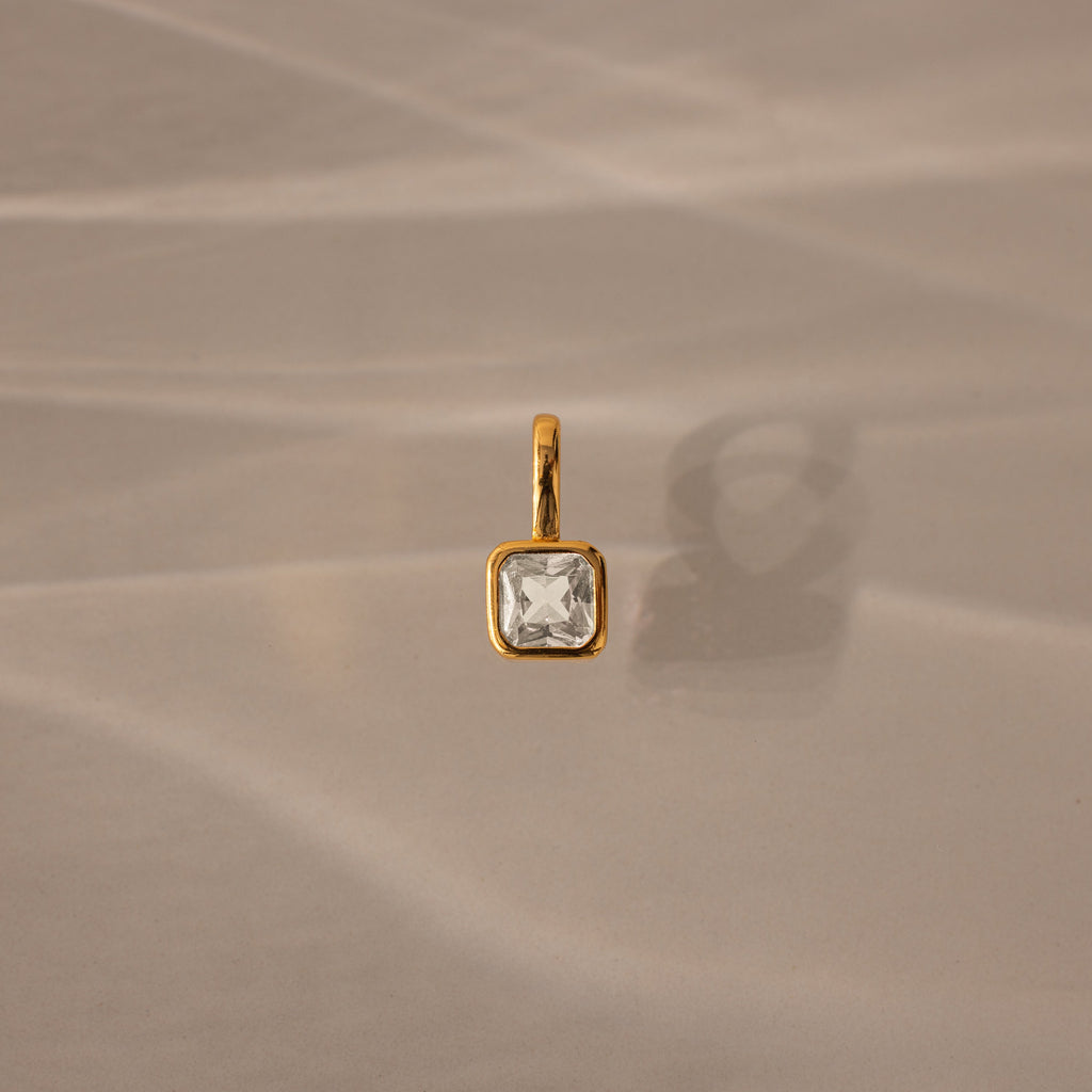 Square Bezel Birthstone Charm