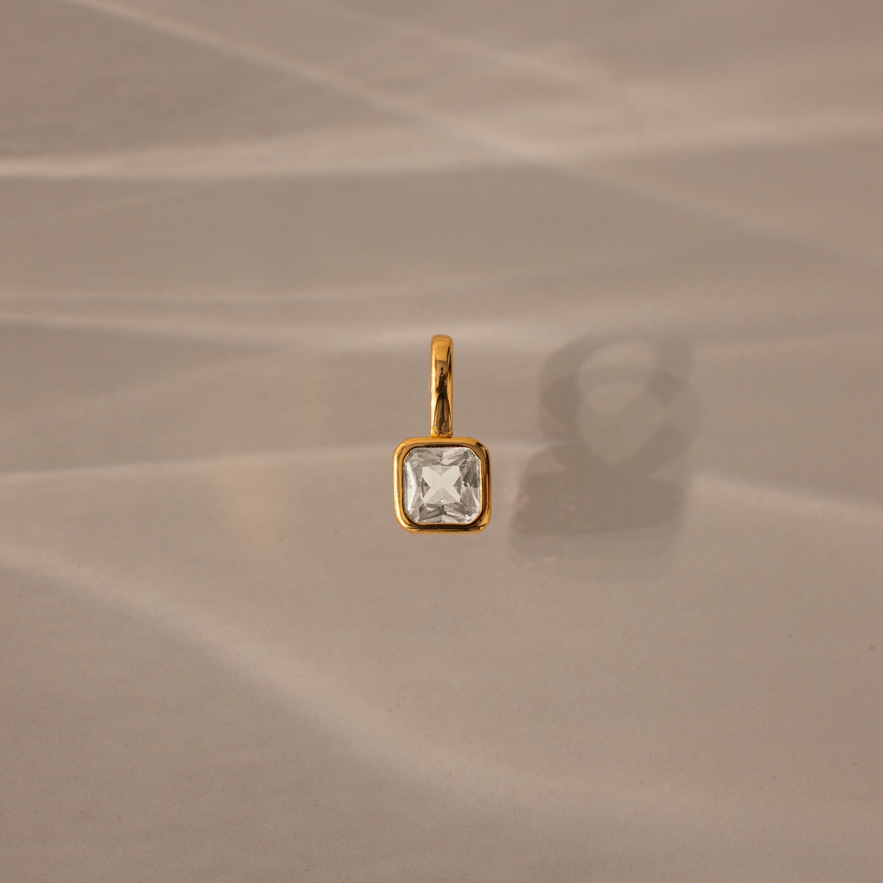 Square Bezel Birthstone Charm