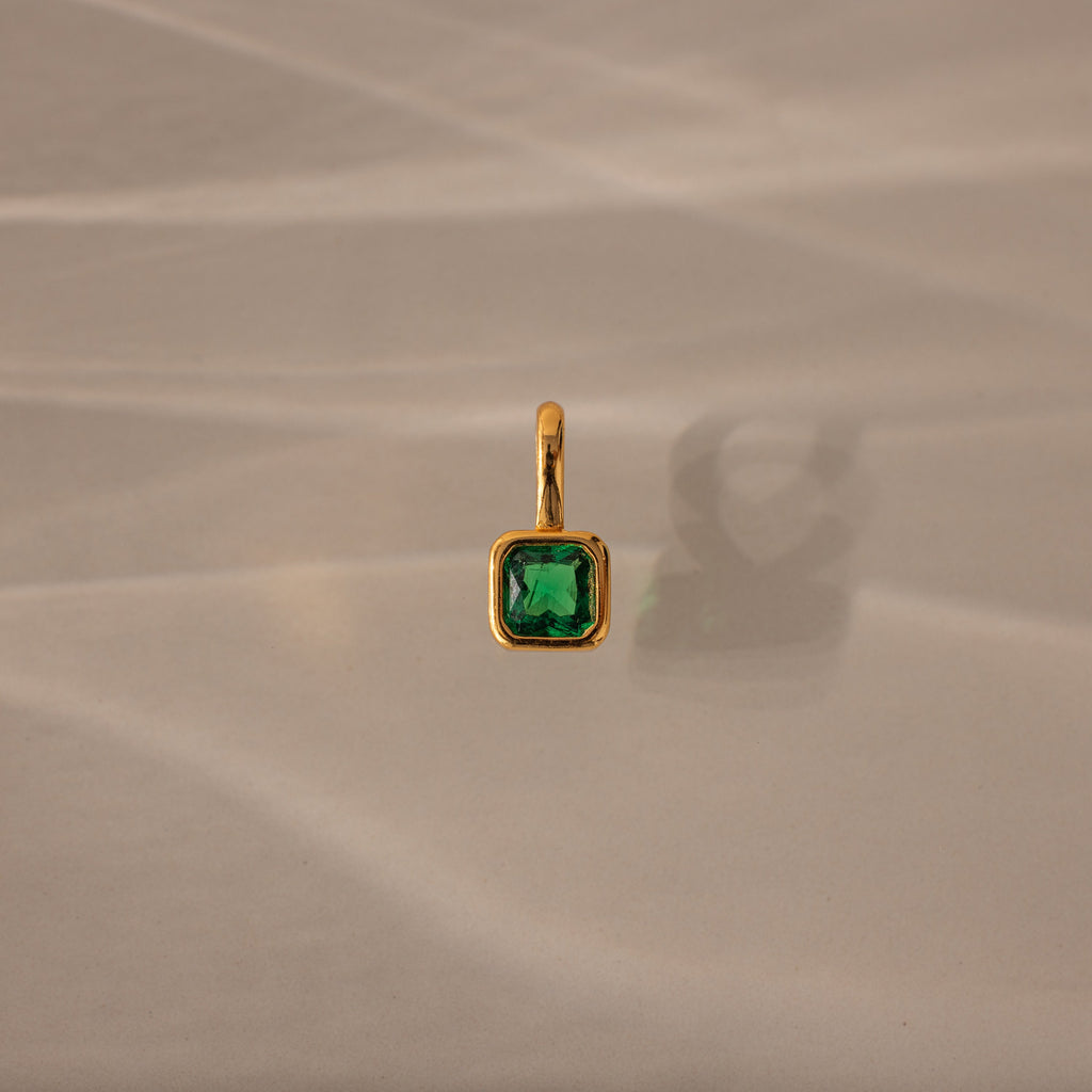 Square Bezel Birthstone Charm