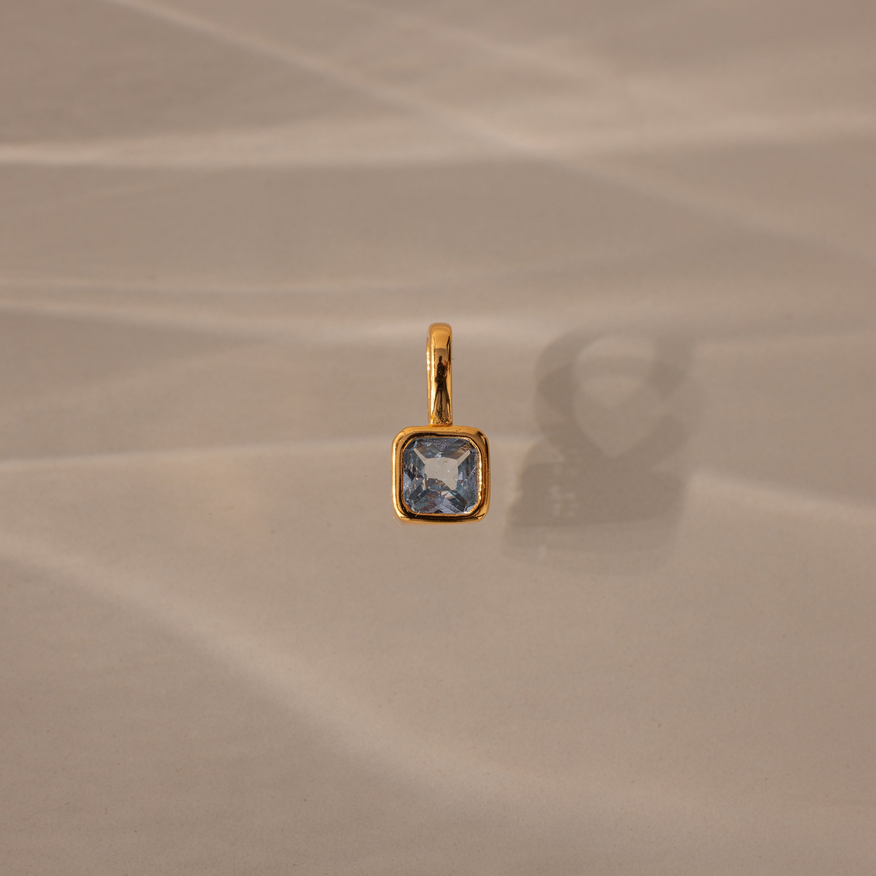 Square Bezel Birthstone Charm