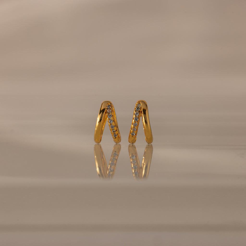 Amelia Duo Birthstone Huggies