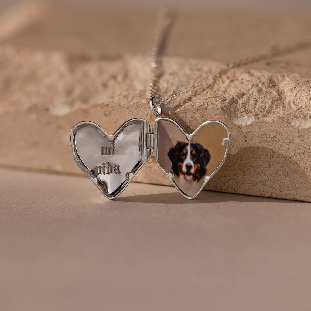 Organic Heart Locket Necklace