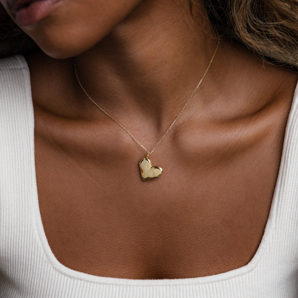 Organic Heart Locket Necklace