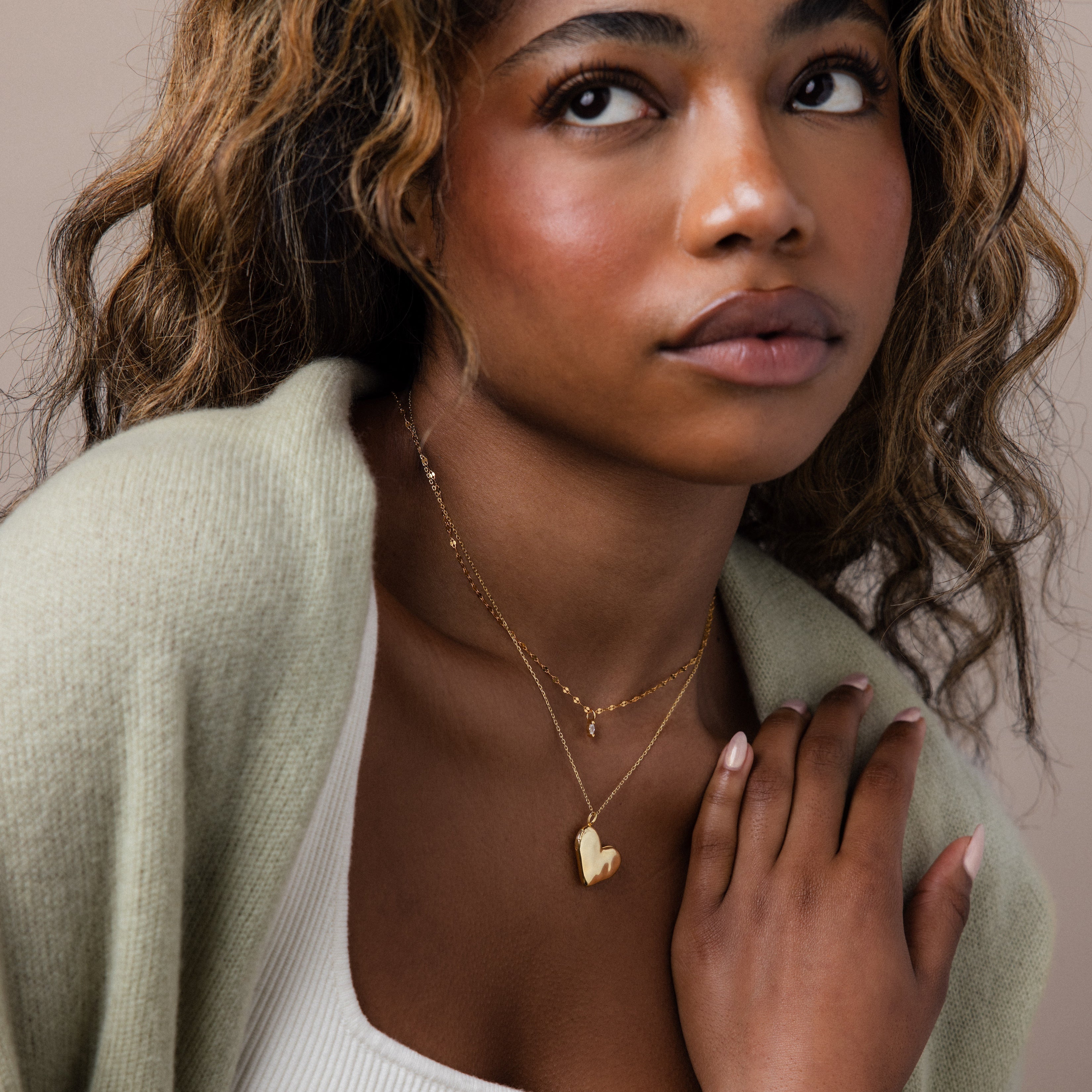 Organic Heart Locket Necklace