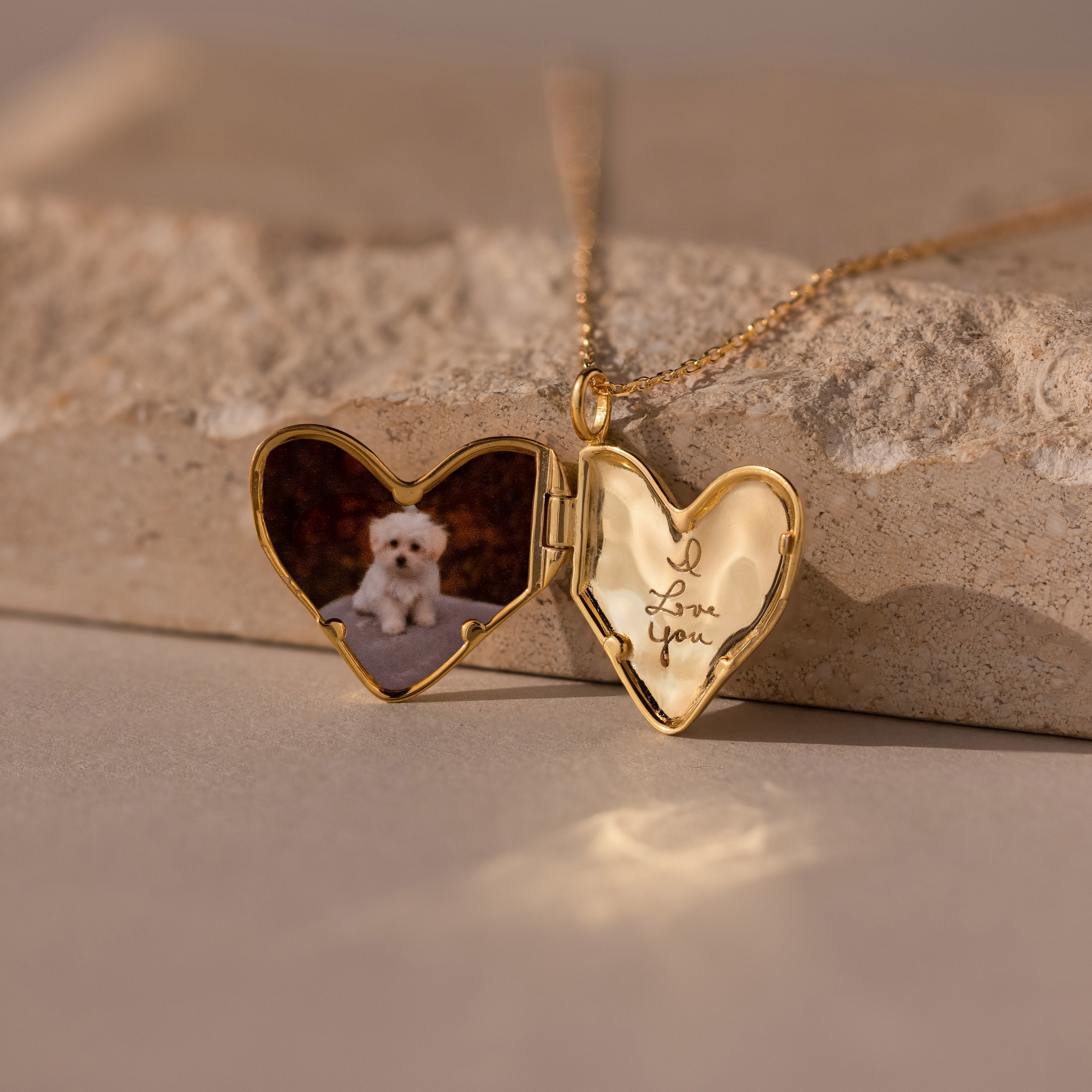 Organic Heart Locket Necklace