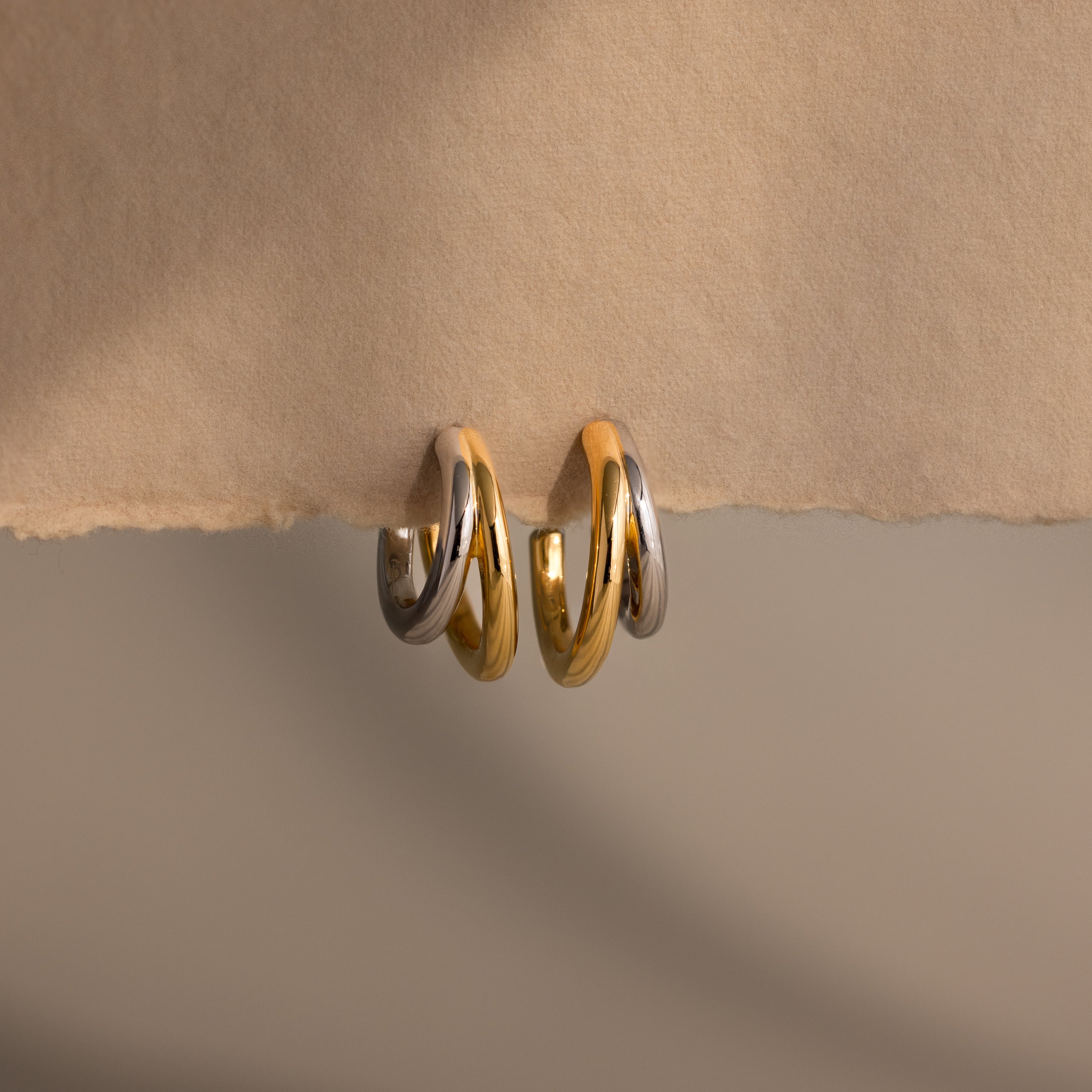 Mixed Metal Duo Hoops