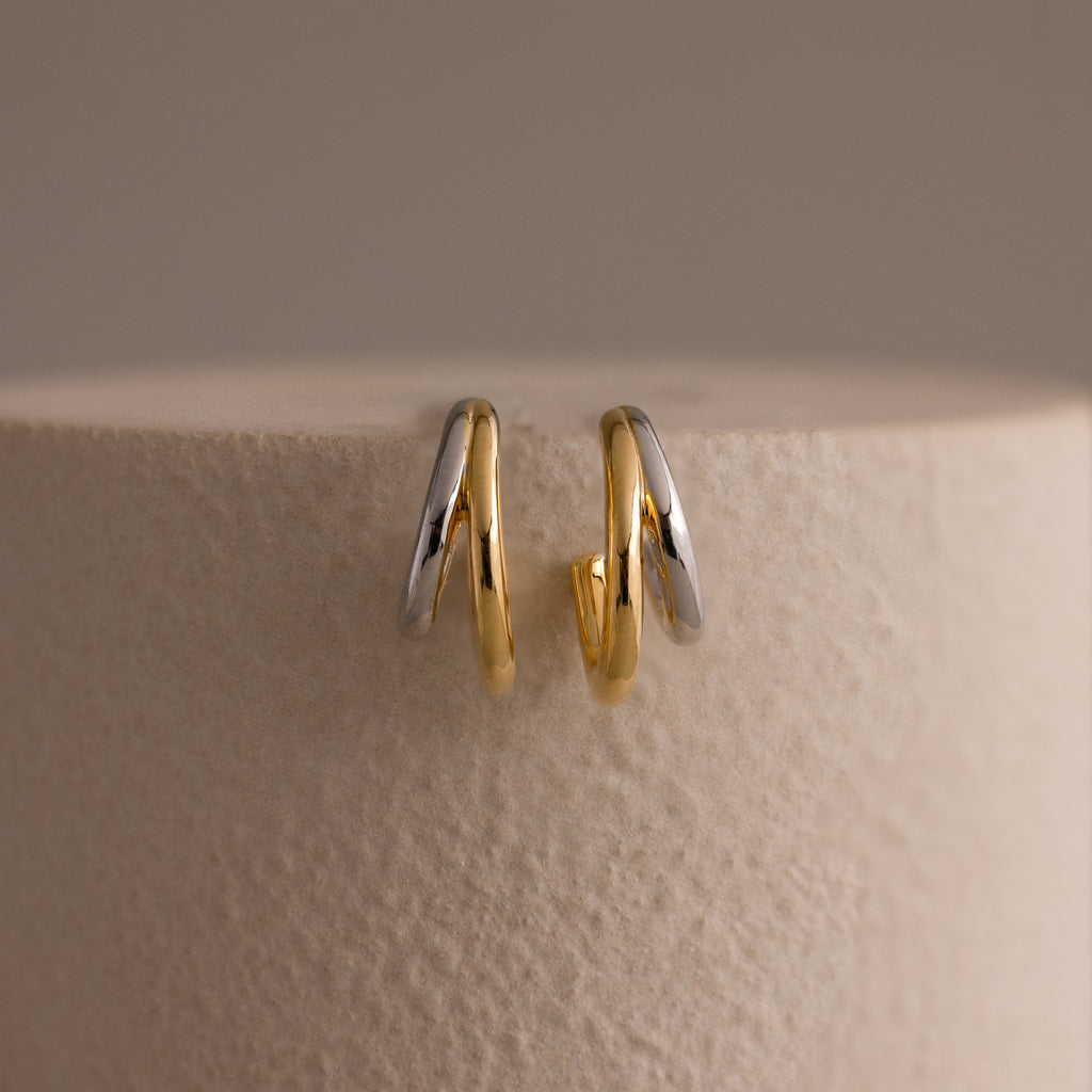 Mixed Metal Duo Hoops