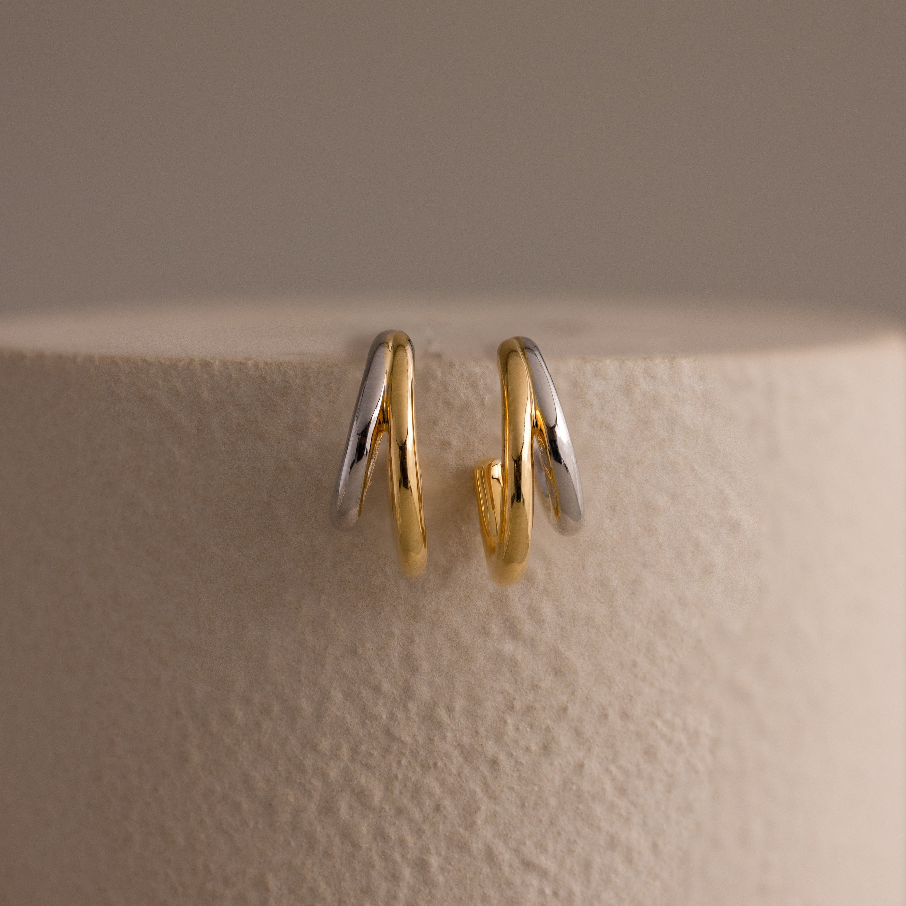 Mixed Metal Duo Hoops