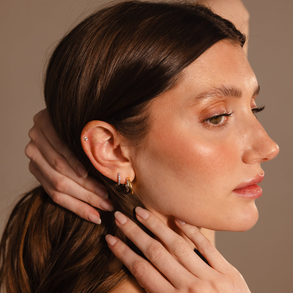 Mixed Metal Duo Hoops