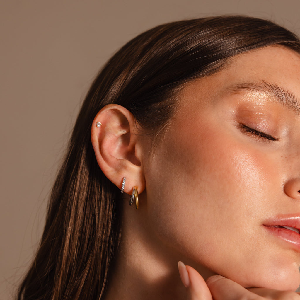Mixed Metal Duo Hoops