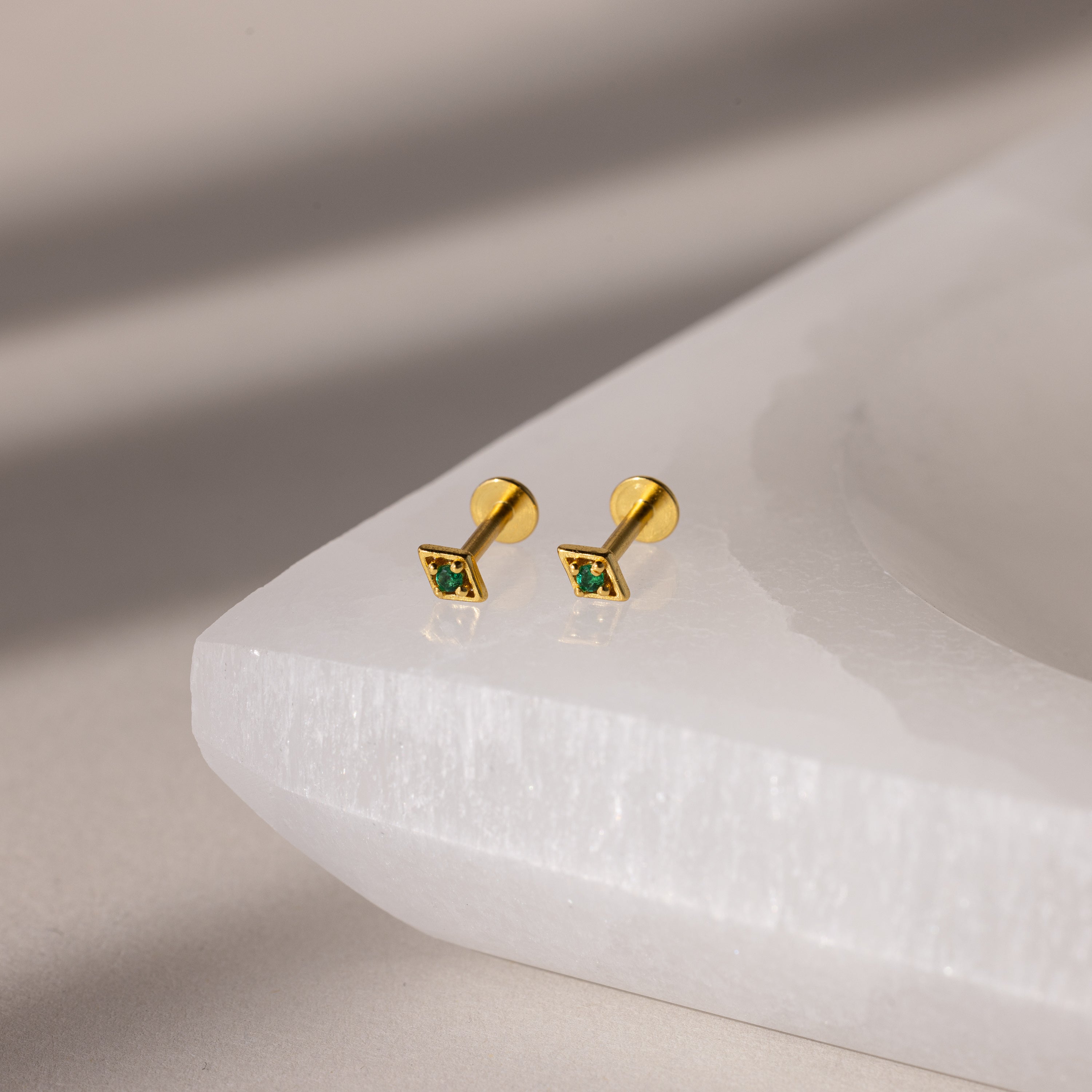 Geometric Birthstone Flat Back Studs
