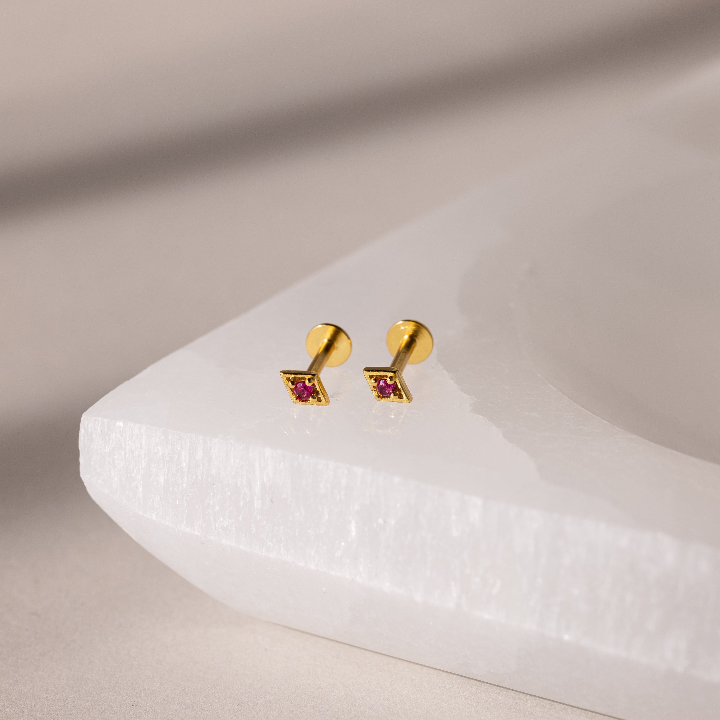 Geometric Birthstone Flat Back Studs