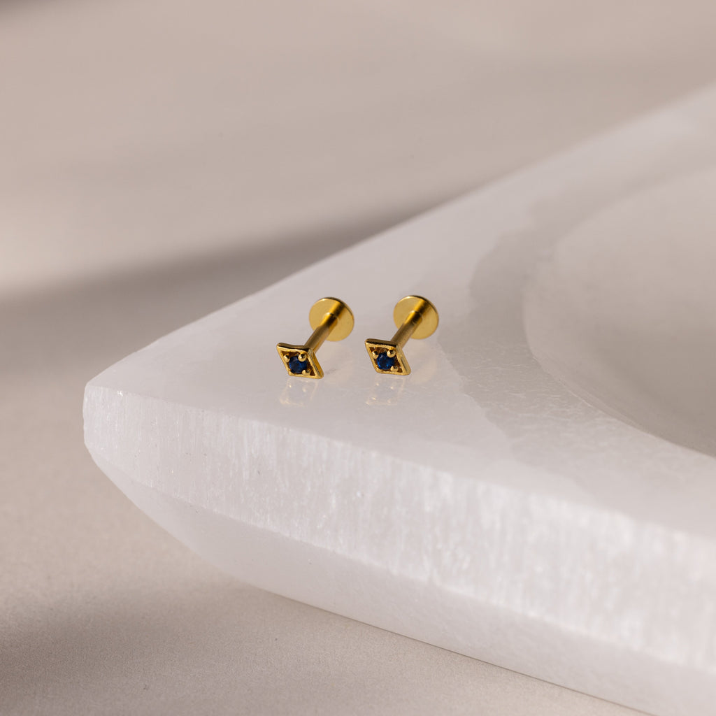 Geometric Birthstone Flat Back Studs