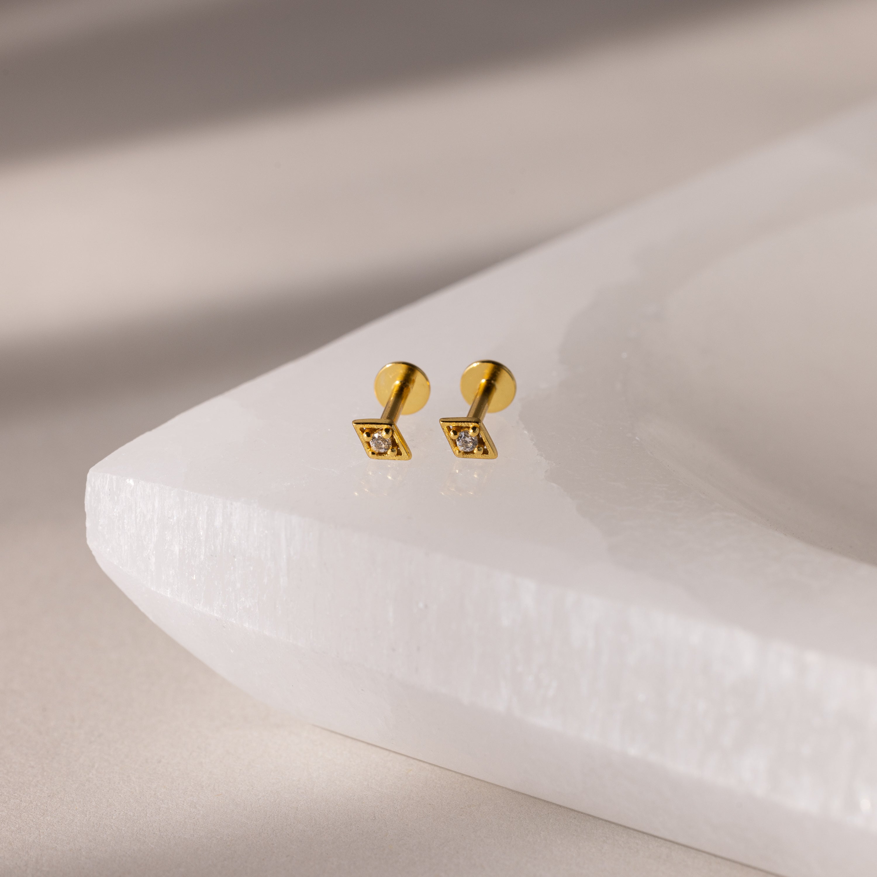 Geometric Birthstone Flat Back Studs