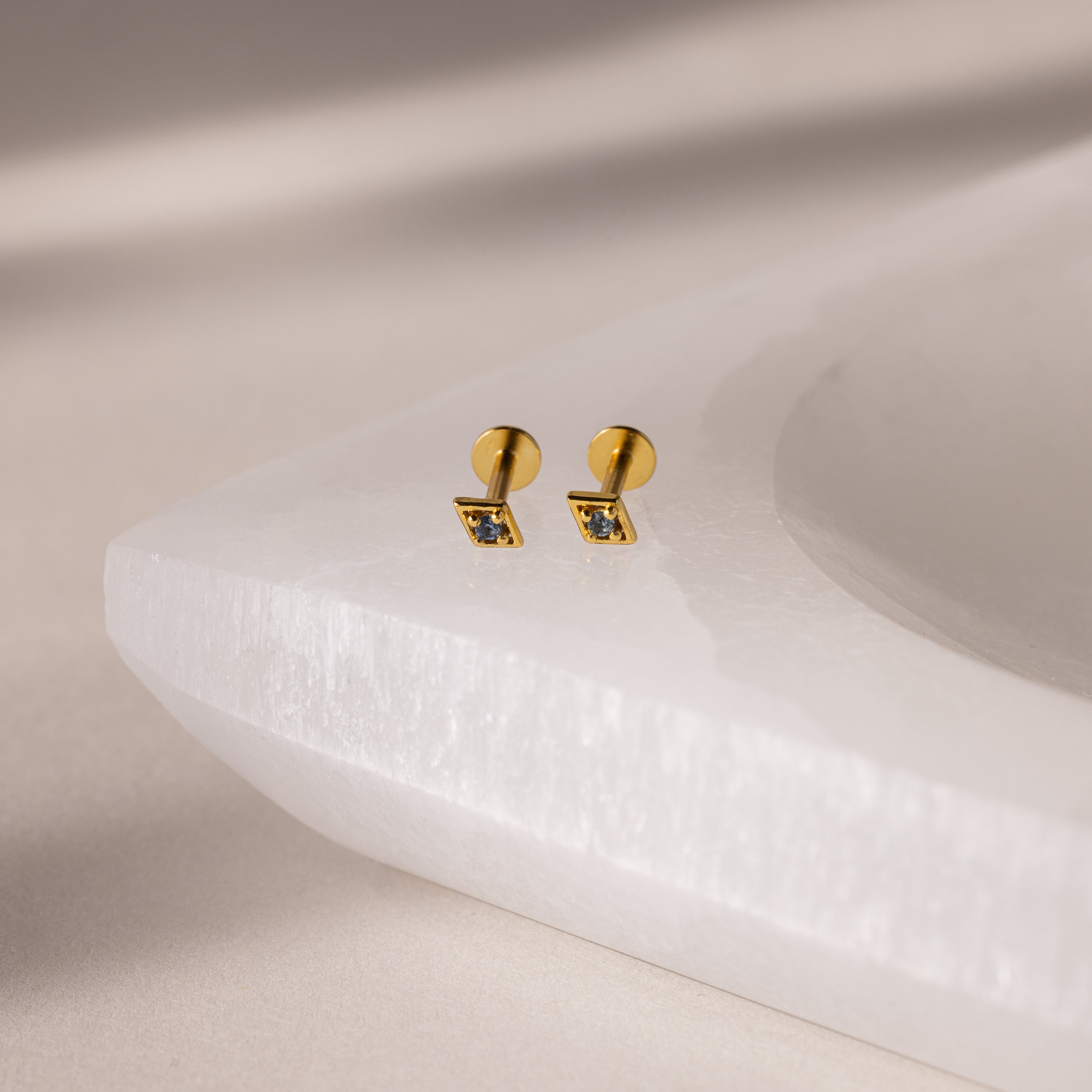 Geometric Birthstone Flat Back Studs