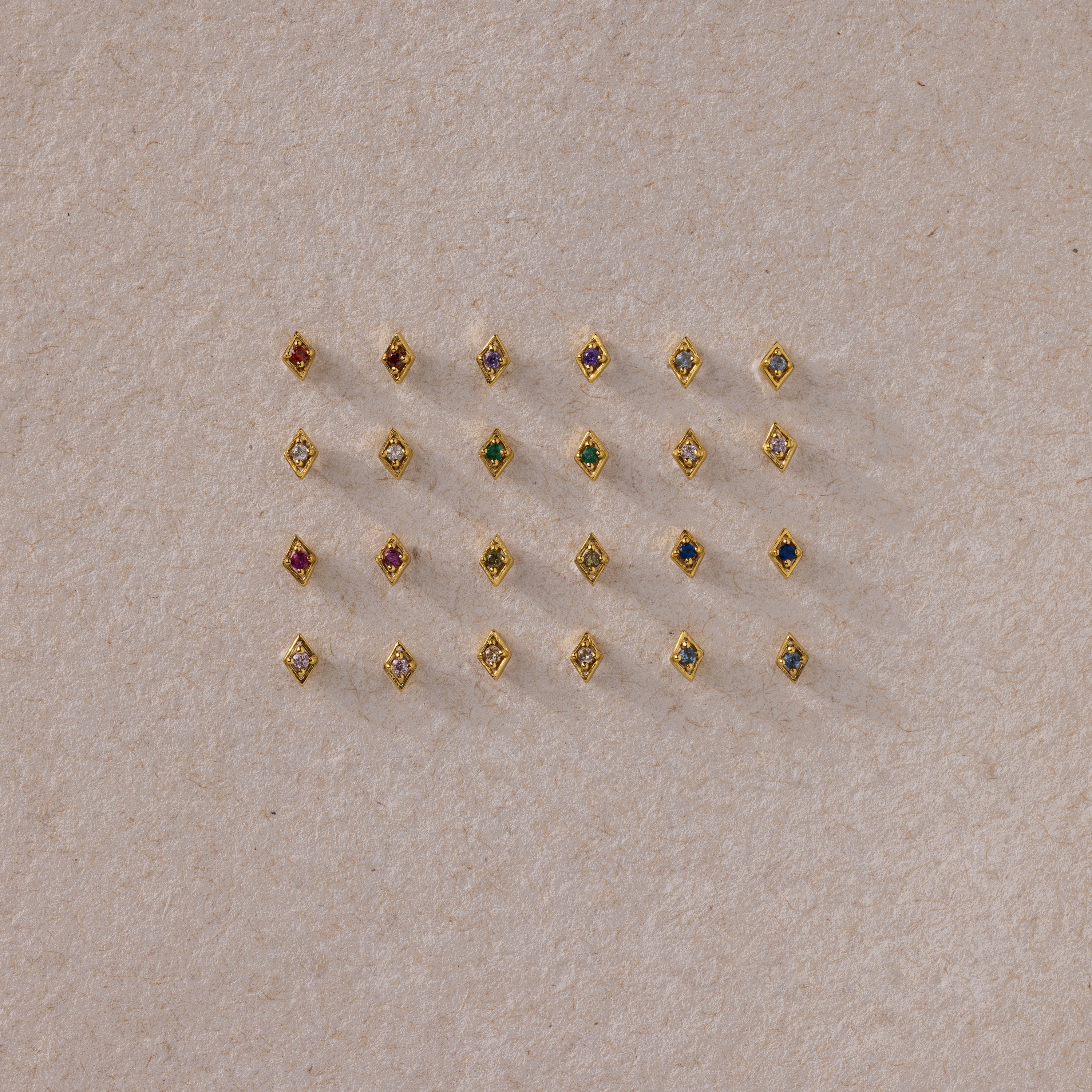 Geometric Birthstone Flat Back Studs