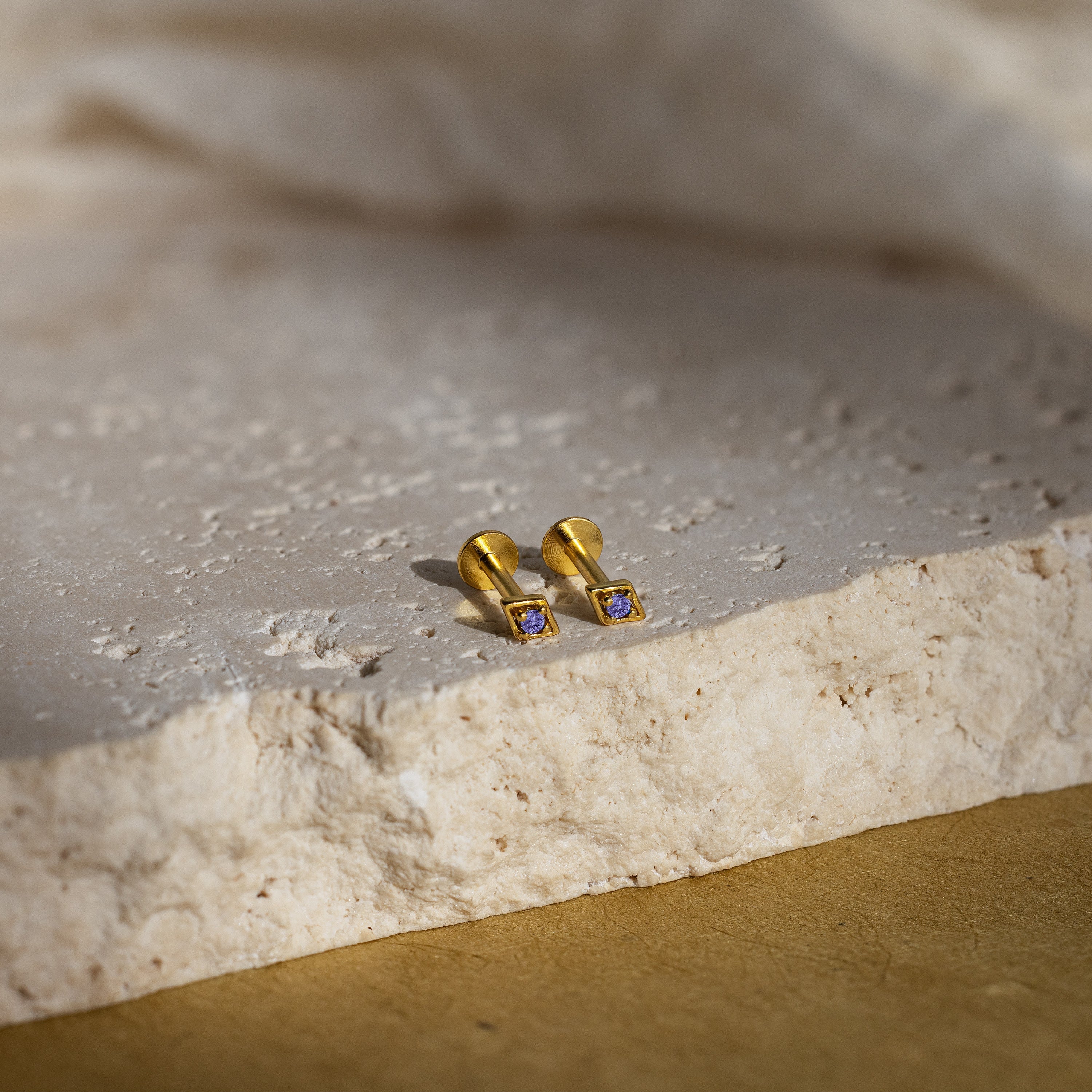 Geometric Birthstone Flat Back Studs