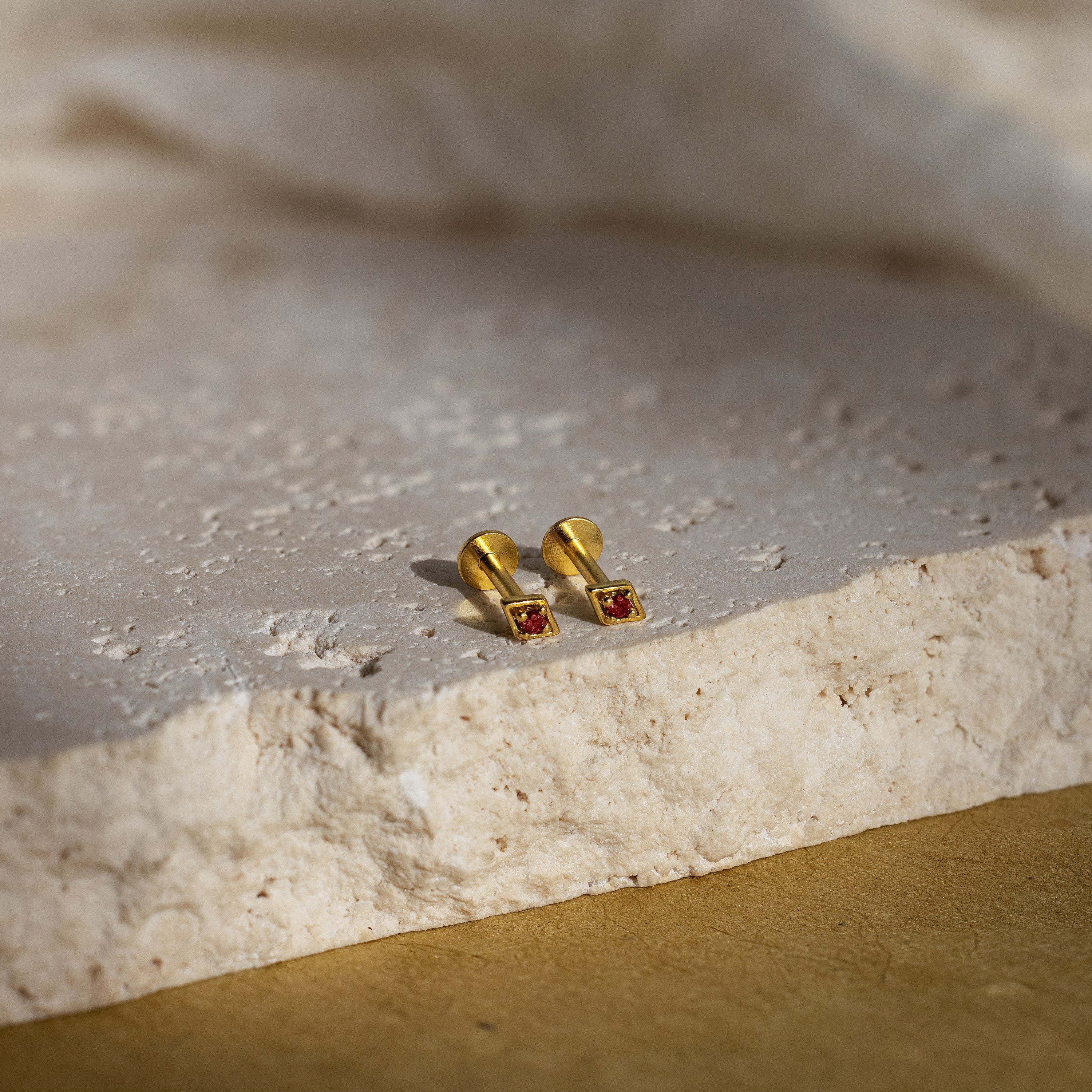 Geometric Birthstone Flat Back Studs