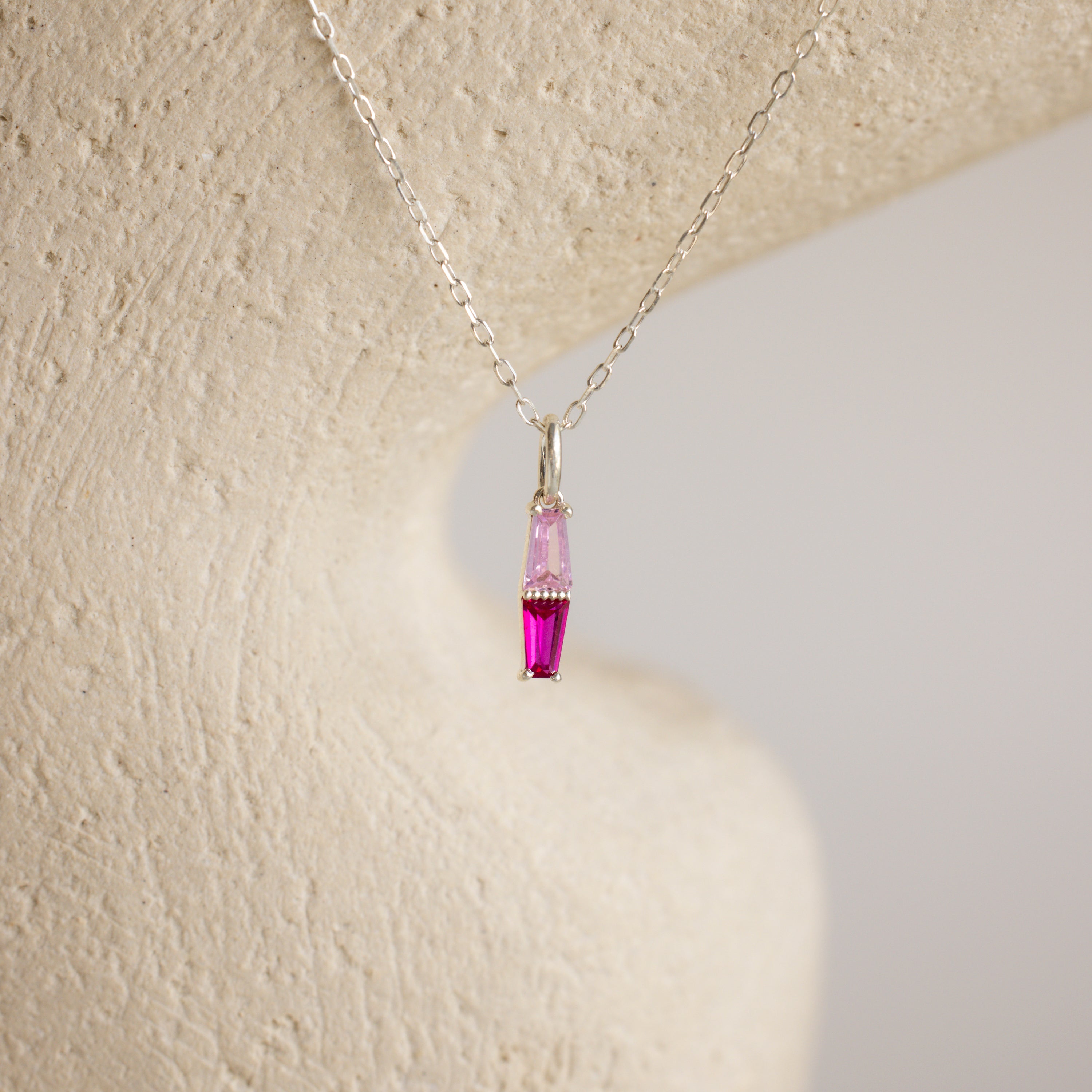 Toi et Moi Tapered Birthstone Necklace