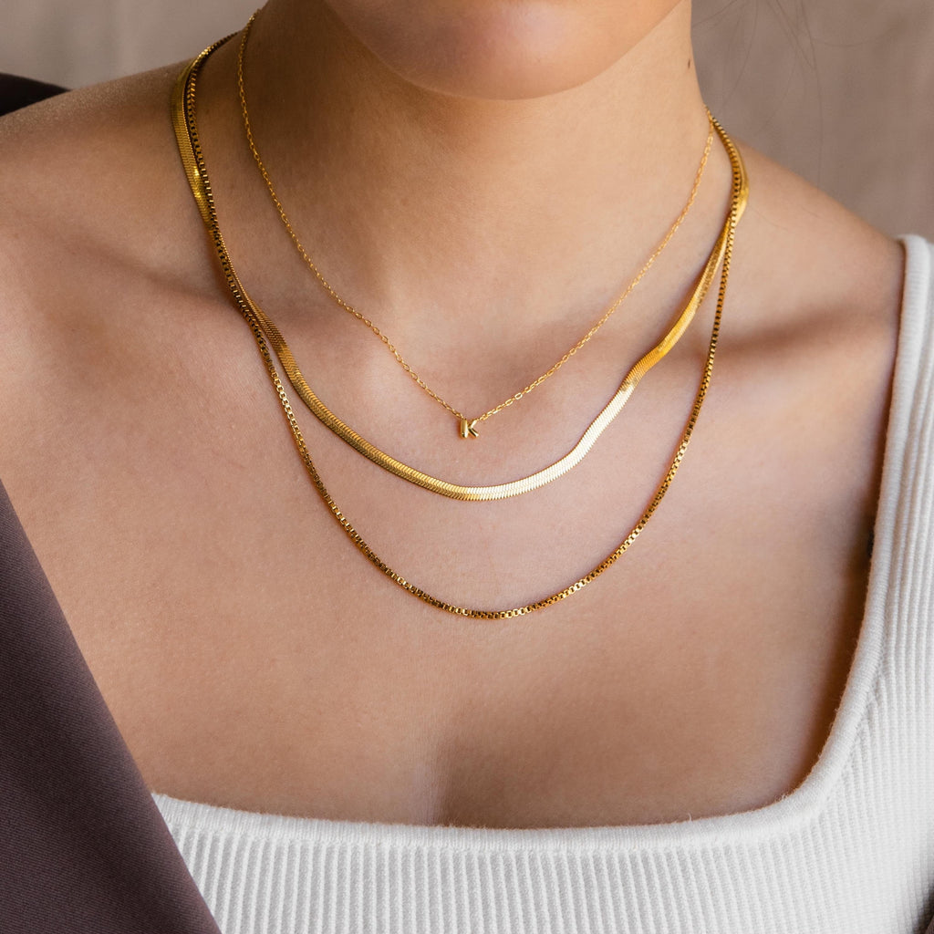 Dainty Bubble Initial Necklace